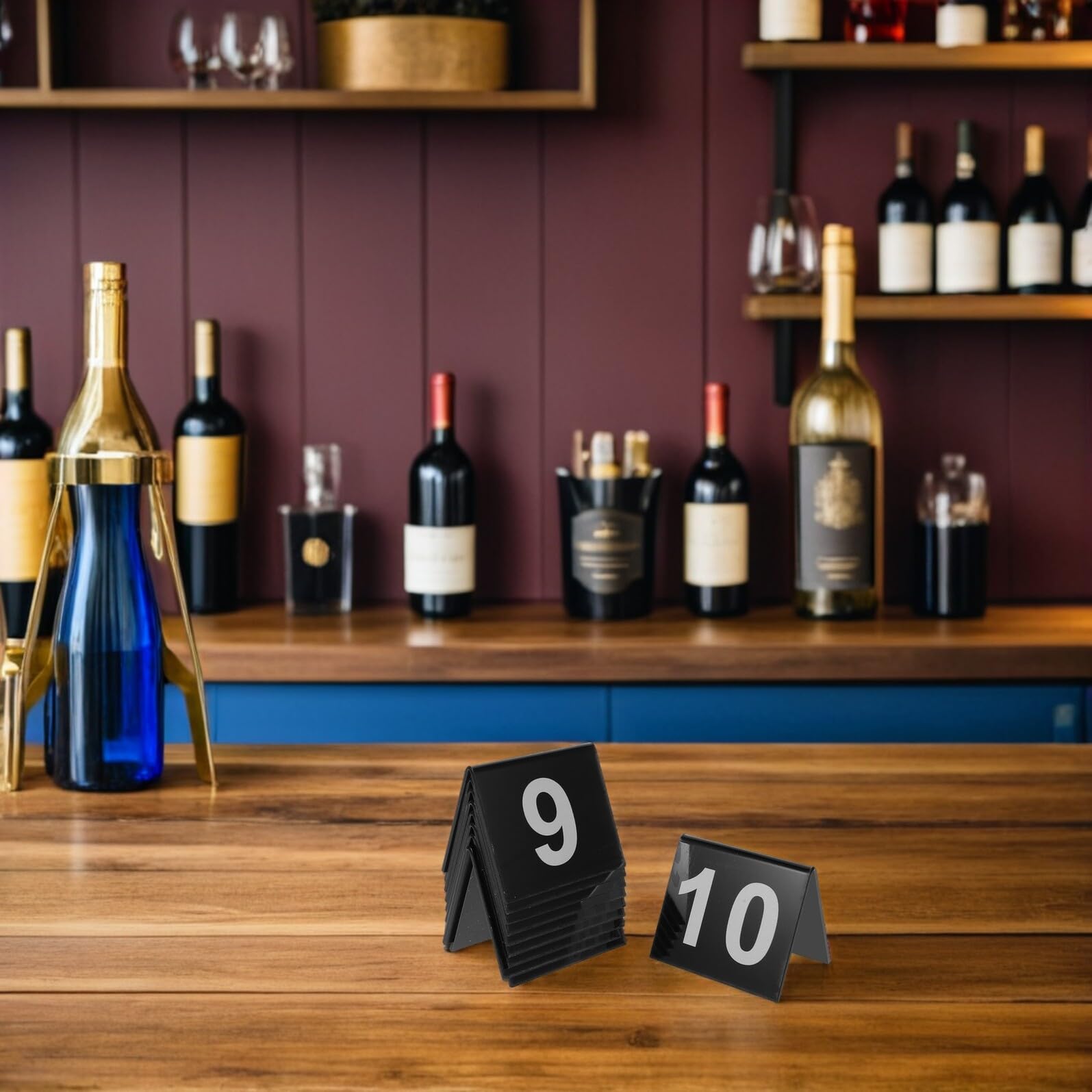 BESTYASH 100 Piezas Unidades Carteles Acrílicos para Mesas Números Doble Cara Soporte Forma de V Estable para Señalización Restaurantes Bodas Banquetes y Cafés Resistentes y Fáciles de