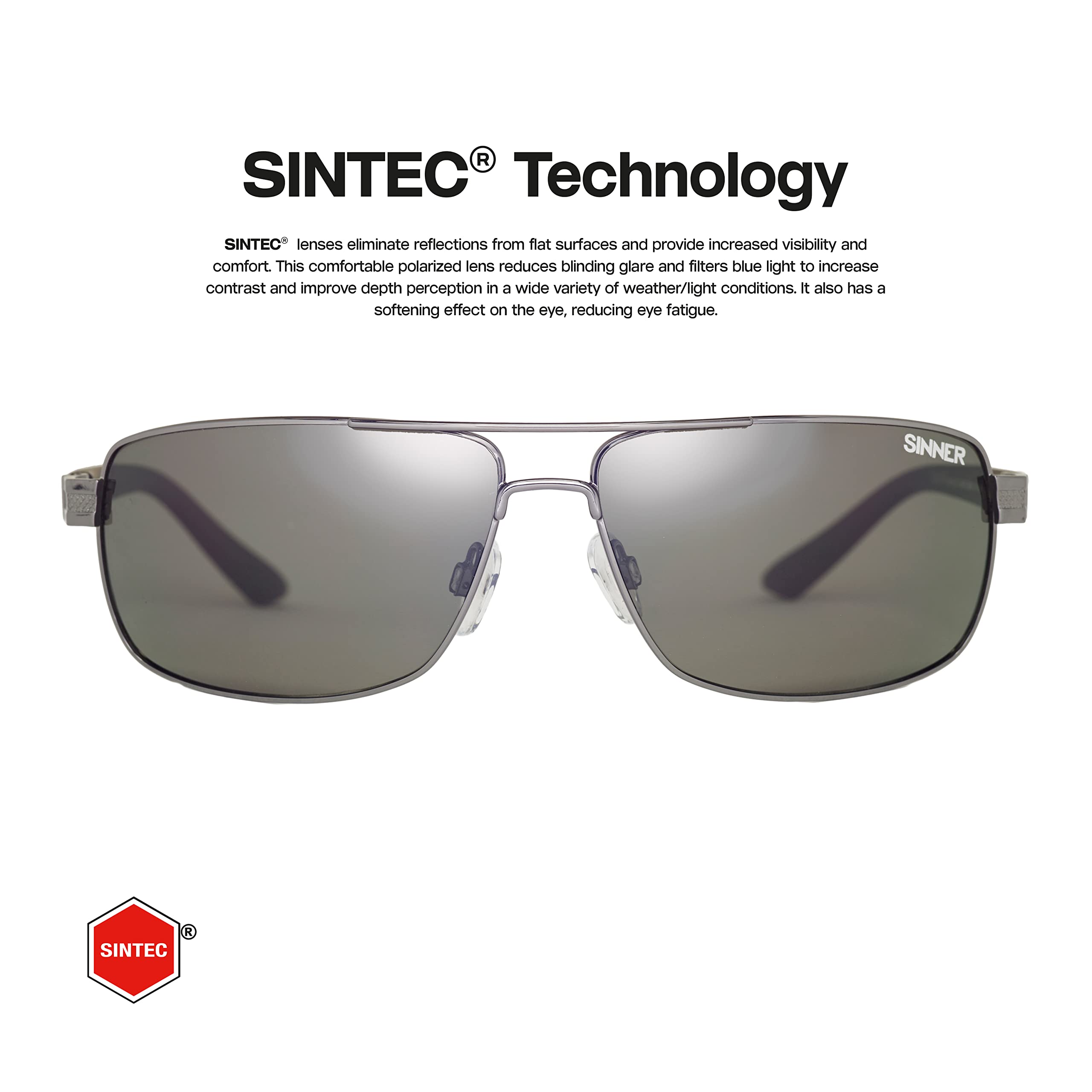 Sinner Adultos Gafas de Sol Durness policarbonato Sintec polarizado, Negro Metal, Sisu de 721 – 10 de P10