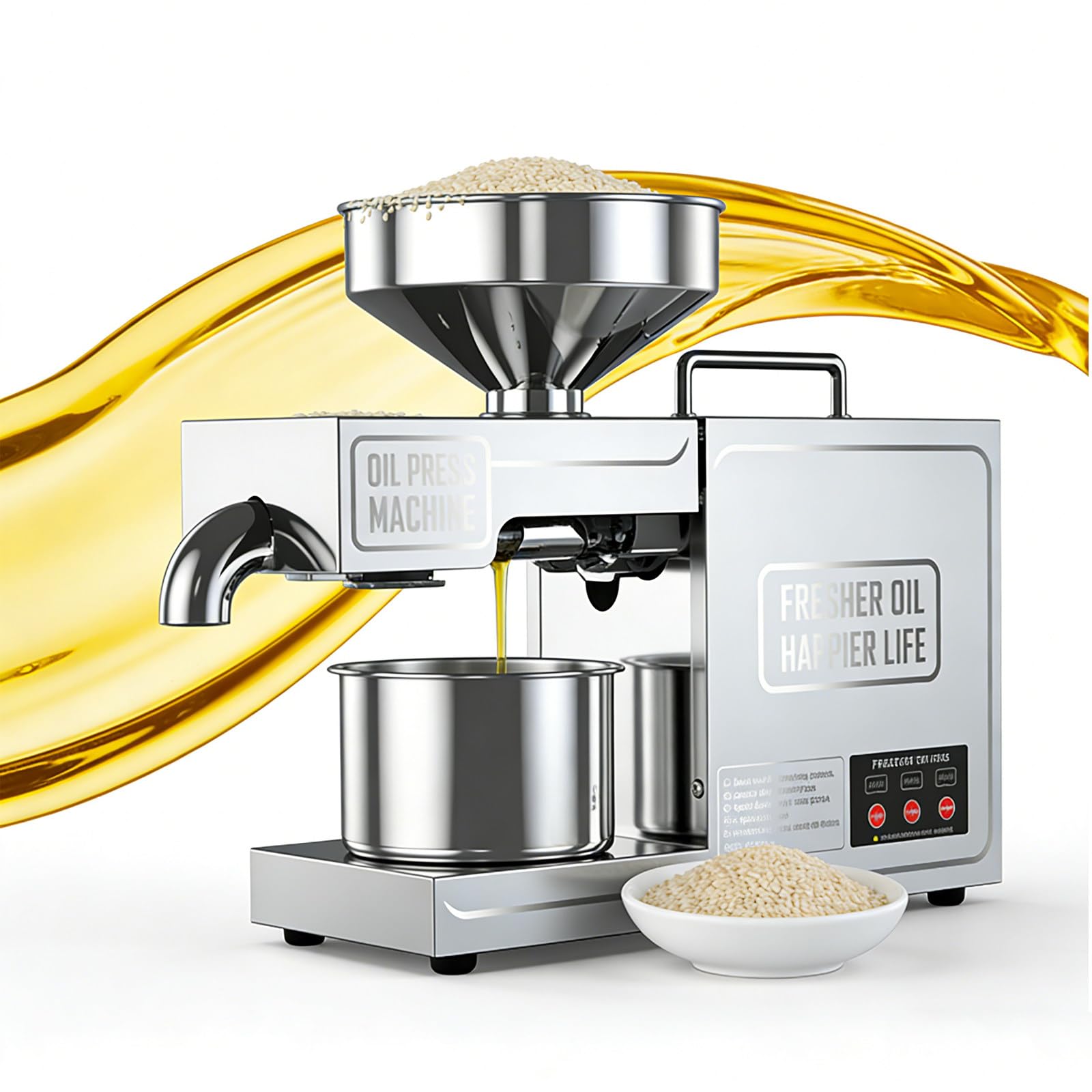eQianyuan Automatic Electric Oil Press Machine 820W 110V