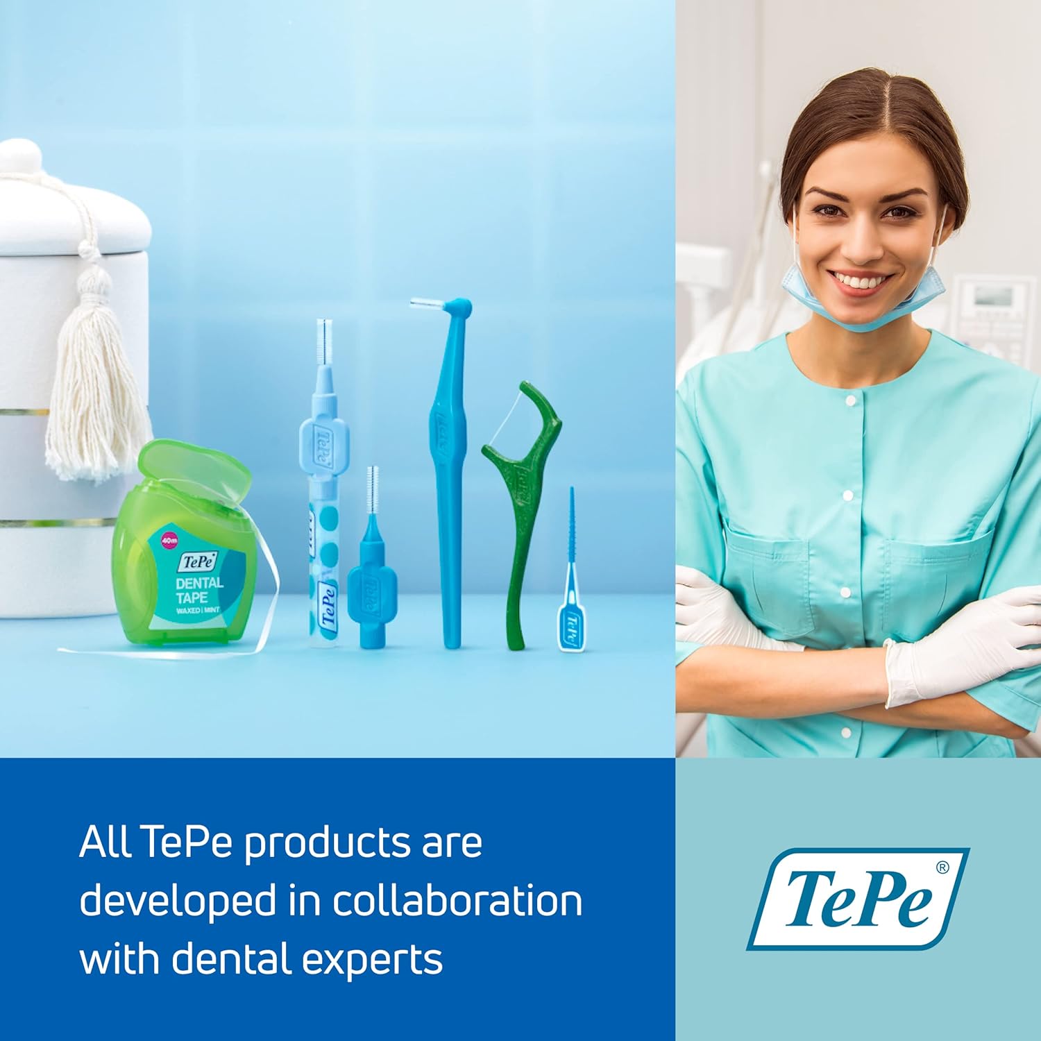 TEPE Interdental Brush Angle, Angled Dental Brush for Teeth Cleaning, Pack of 6, 0.7 mm, Medium Gaps, Yellow, Size 4 : Health & Household