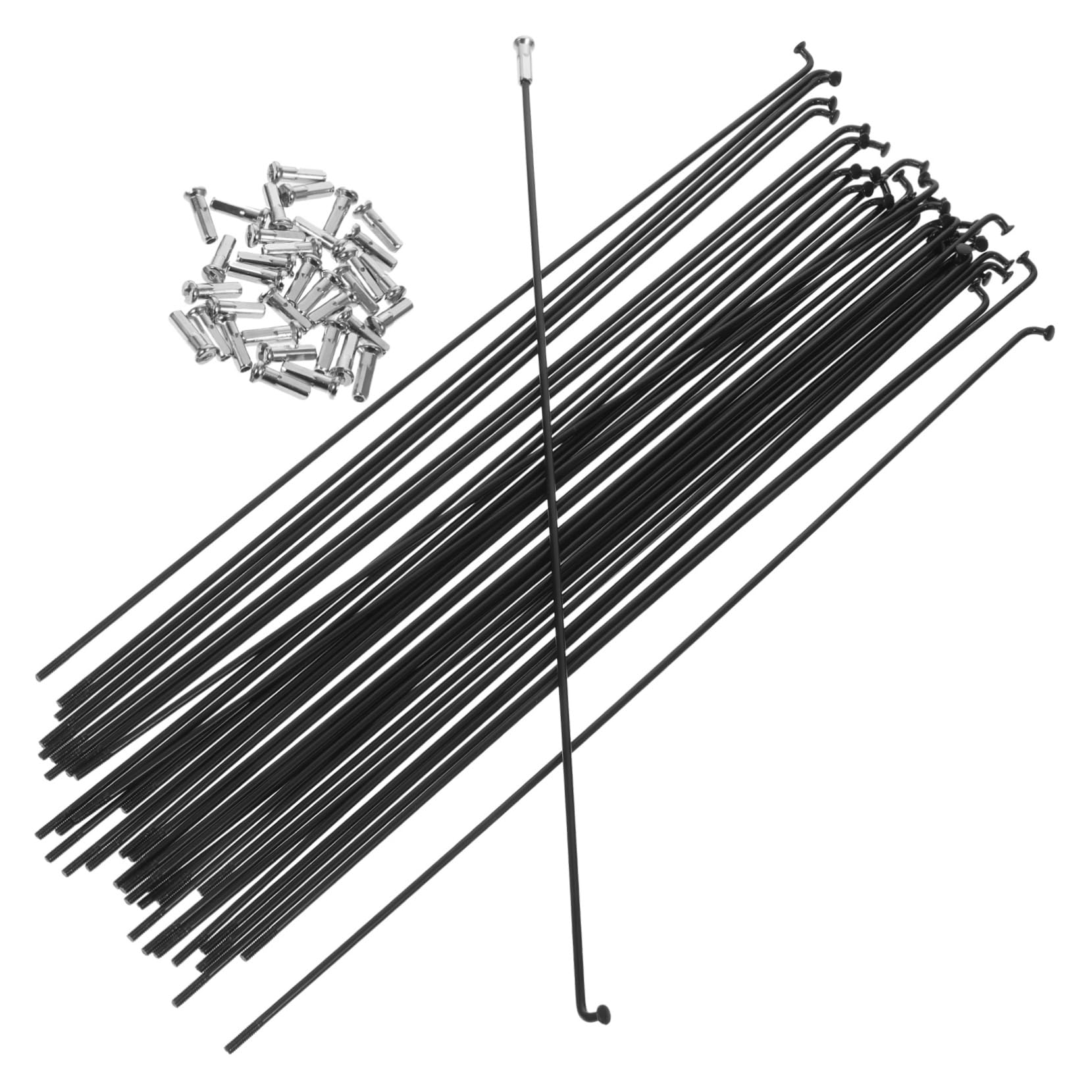 Gogogmee 36Sets Steel Spokes and Nipples for Mountain Bikes J Bend Design Durable Bike Spokes Compatible with Bicycles for Custom Wheel Builds