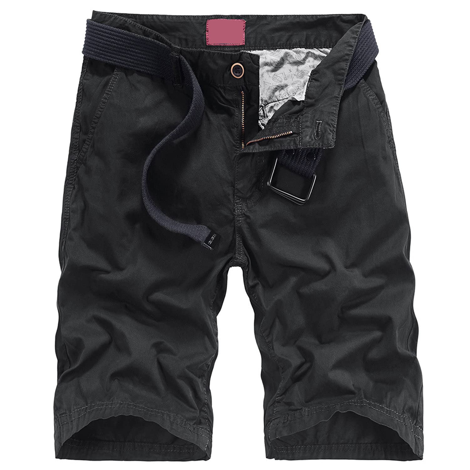 Men's Cotton Twill Flat Front Chino Shorts Casual Straight Stretch Fit Shorts Classic Loose Comfort Chino Short Pants