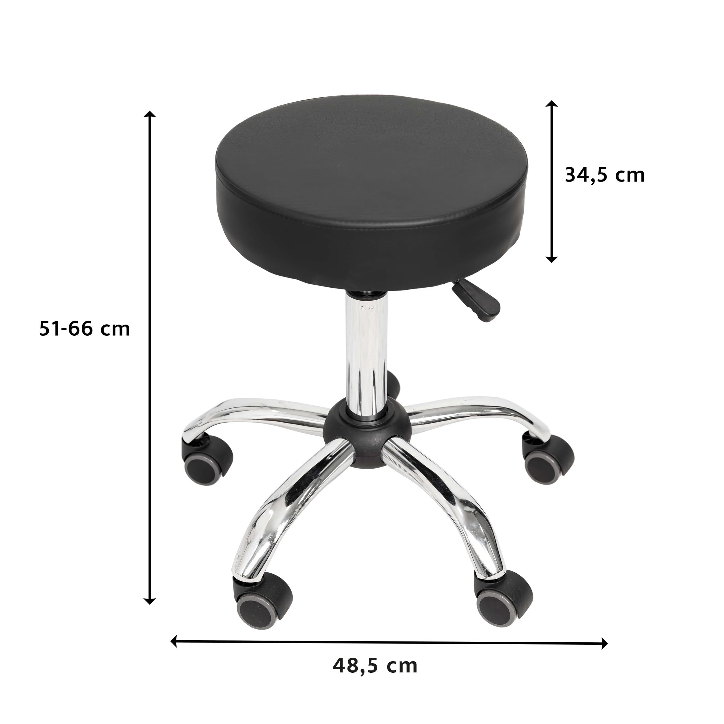 Eigentlich Drehhocker Rollhocker, höhenverstellbar 51–66 cm
