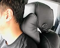 Vista 5 de DS. DISTINCTIVE STYLE Almohada De Cuello De Coche 2 Piezas De Cuero De La PU Almohada De Viaje Para El Reposo De La Cabeza Soporte Del Cuello Para