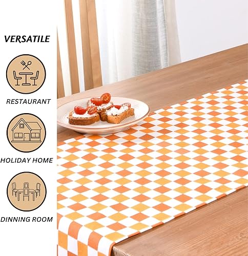 Miniatura 5 de Folkulture Camino de mesa de 90 pulgadas de largo para decoraciones de mesa, camino de mesa 100% algodón para decoración de mesa auxiliar, estilo