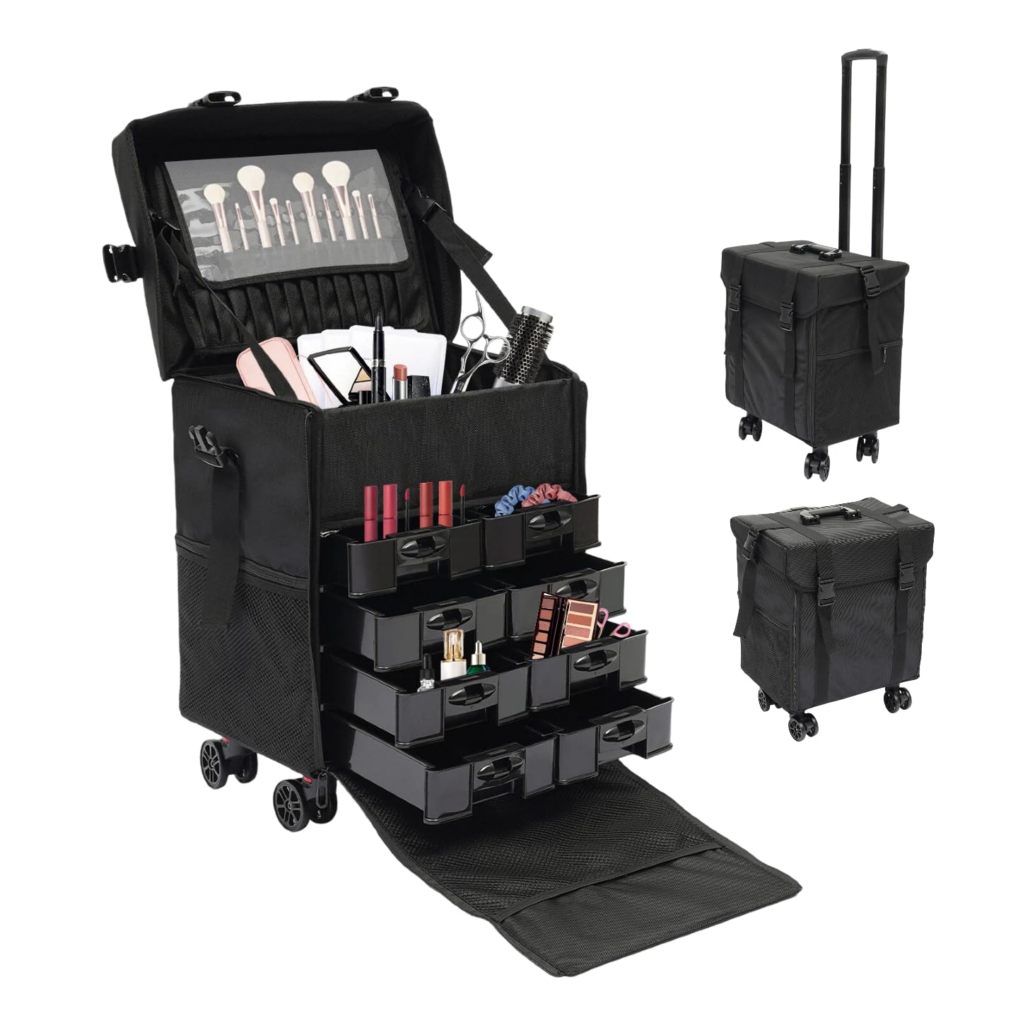 Rollbarer Makeup-Koffer 8 Schubladen, wasserdichtes Oxford-Gewebe