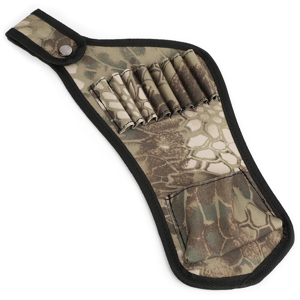 SHARROW Archery Crossbow Arrow Quiver Tubes Strap Camo Waist Crossbolt Arrow Pocket Holder Waist Belt Outdoor Shooting Hunting Accessories (Light camo)