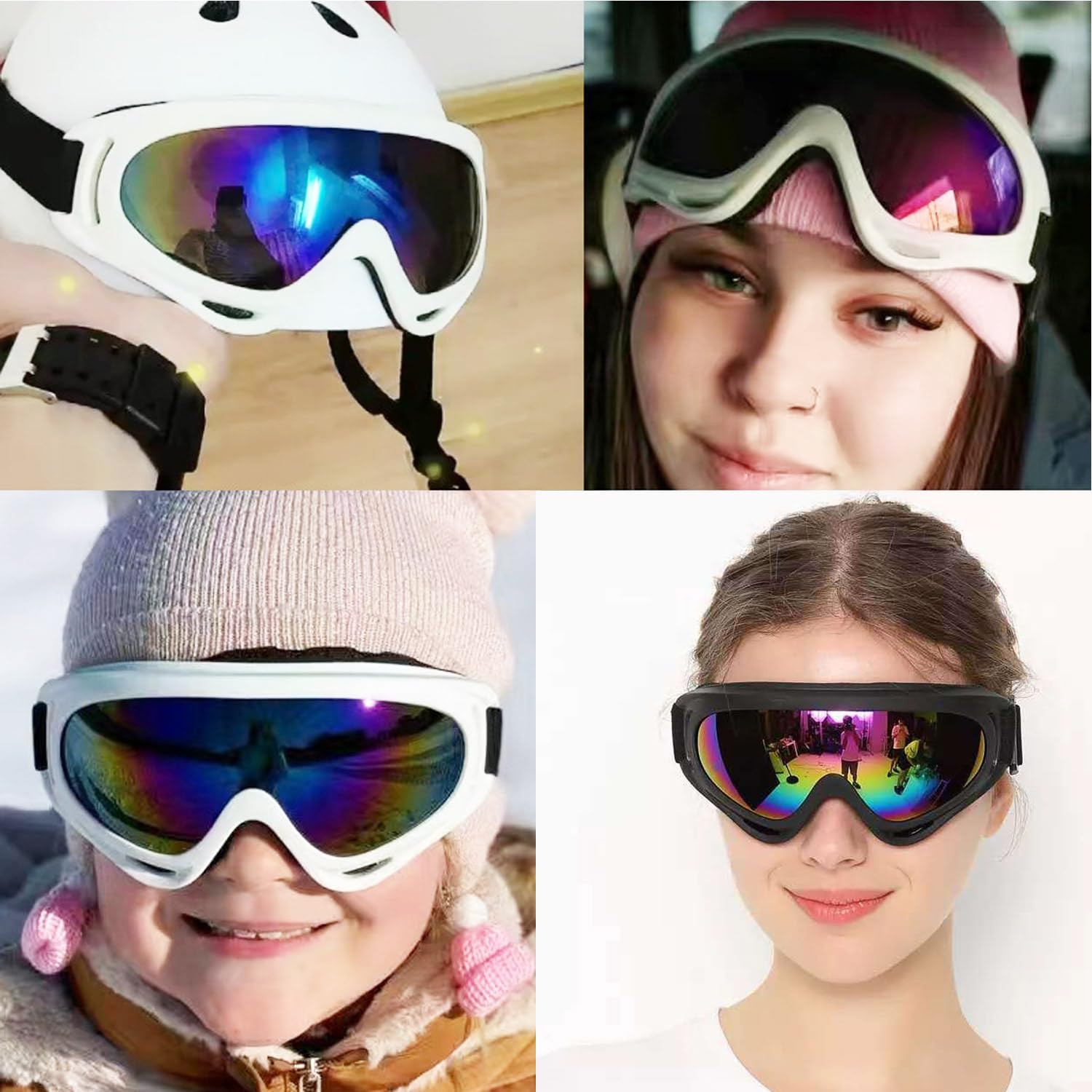 Lunettes de ski, de snowboard, de ski, anti-buée, de protection UV, pour activités de plein air, ski, cyclisme, snowboard, randonnée, protection des yeux, unisexe