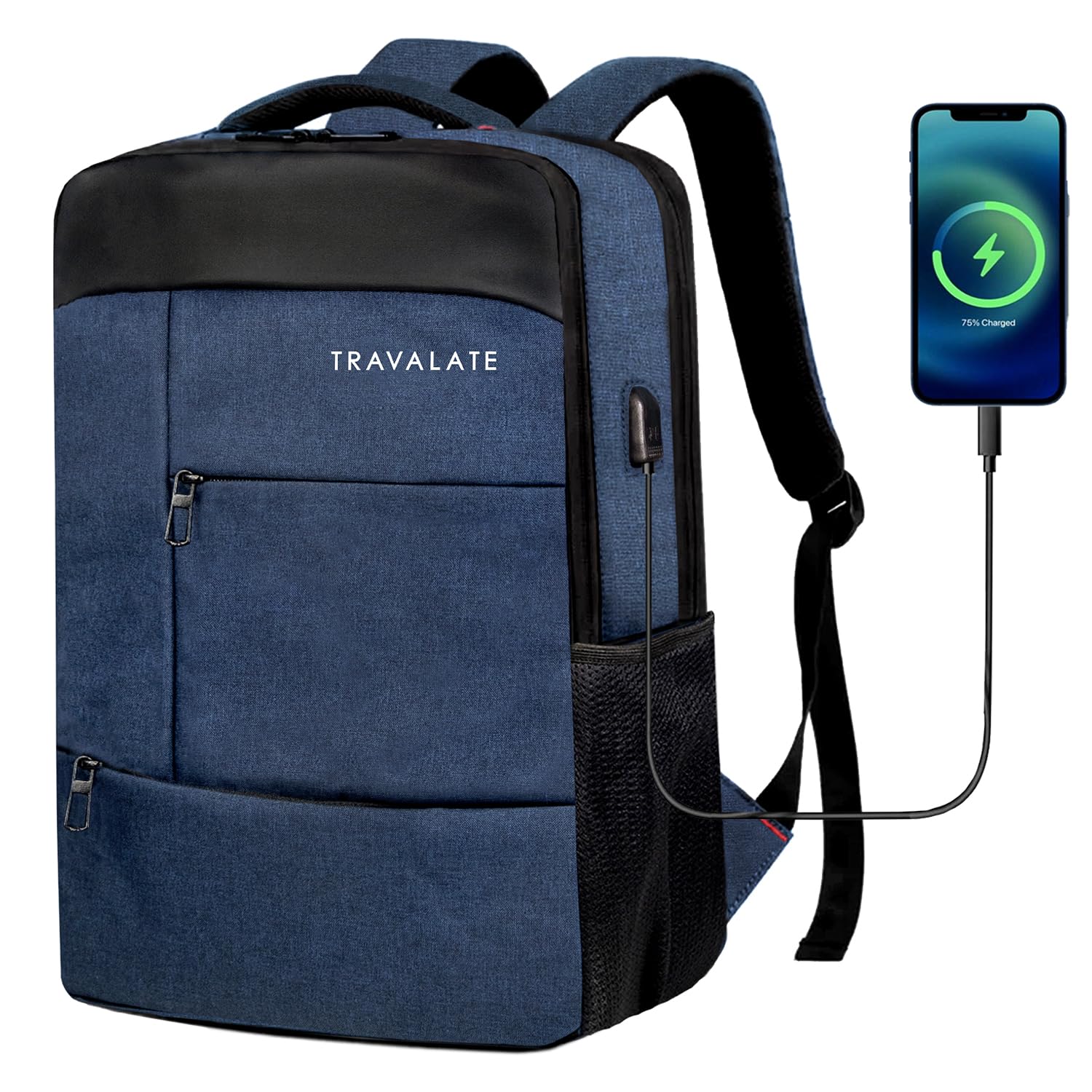 TRAVALATE 24L Laptop Backpack with USB Charging Port for Office, Collage, Work, Business Bag, Gift for Men and Women - Blue (B0CRZ57WKW) Amazon Price History, Amazon Price Tracker