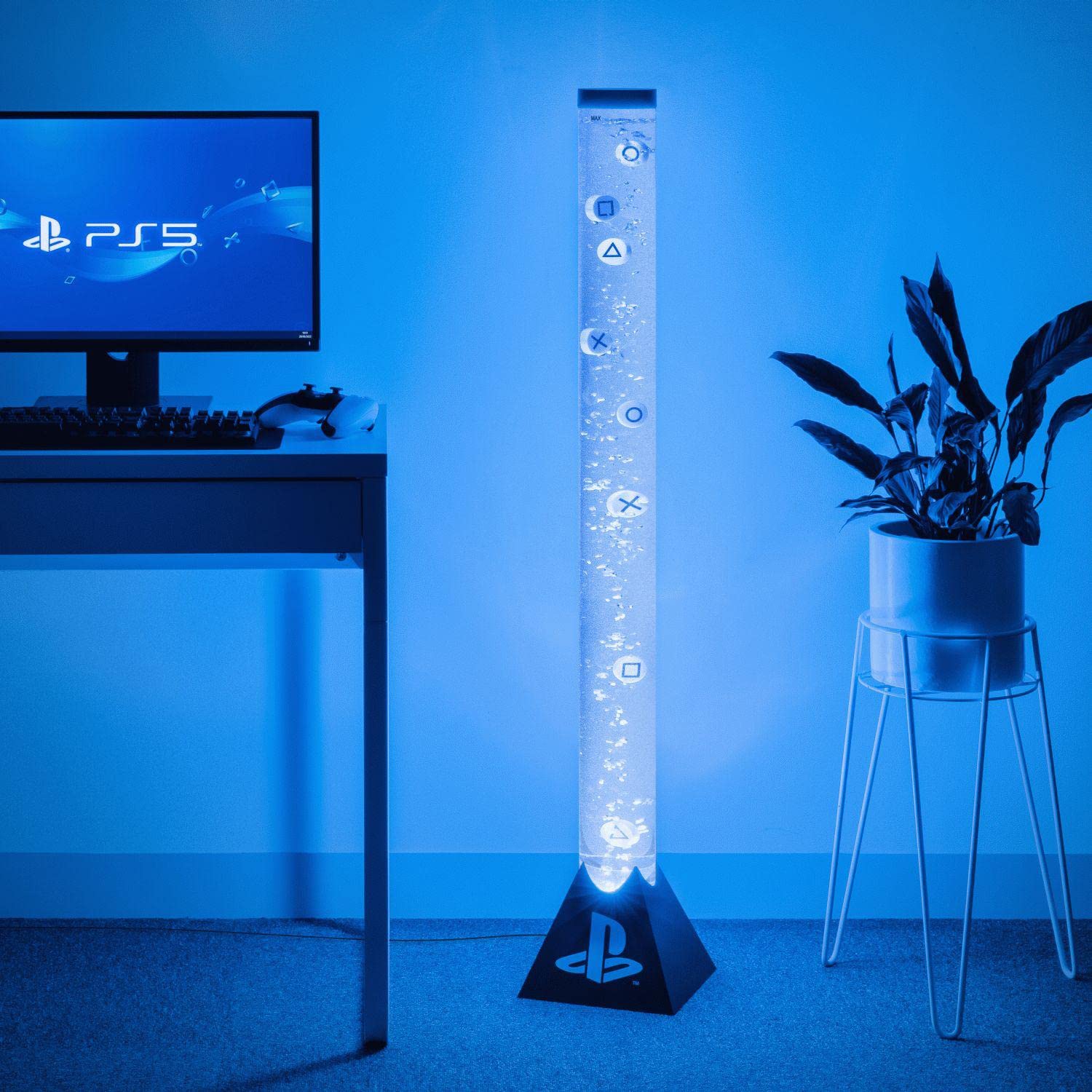 Paladone PlayStation-Lampe XL Wassersäule Schwarz Modern mit Bubblefunktion und LED-Beleuchtung 120 cm hoch