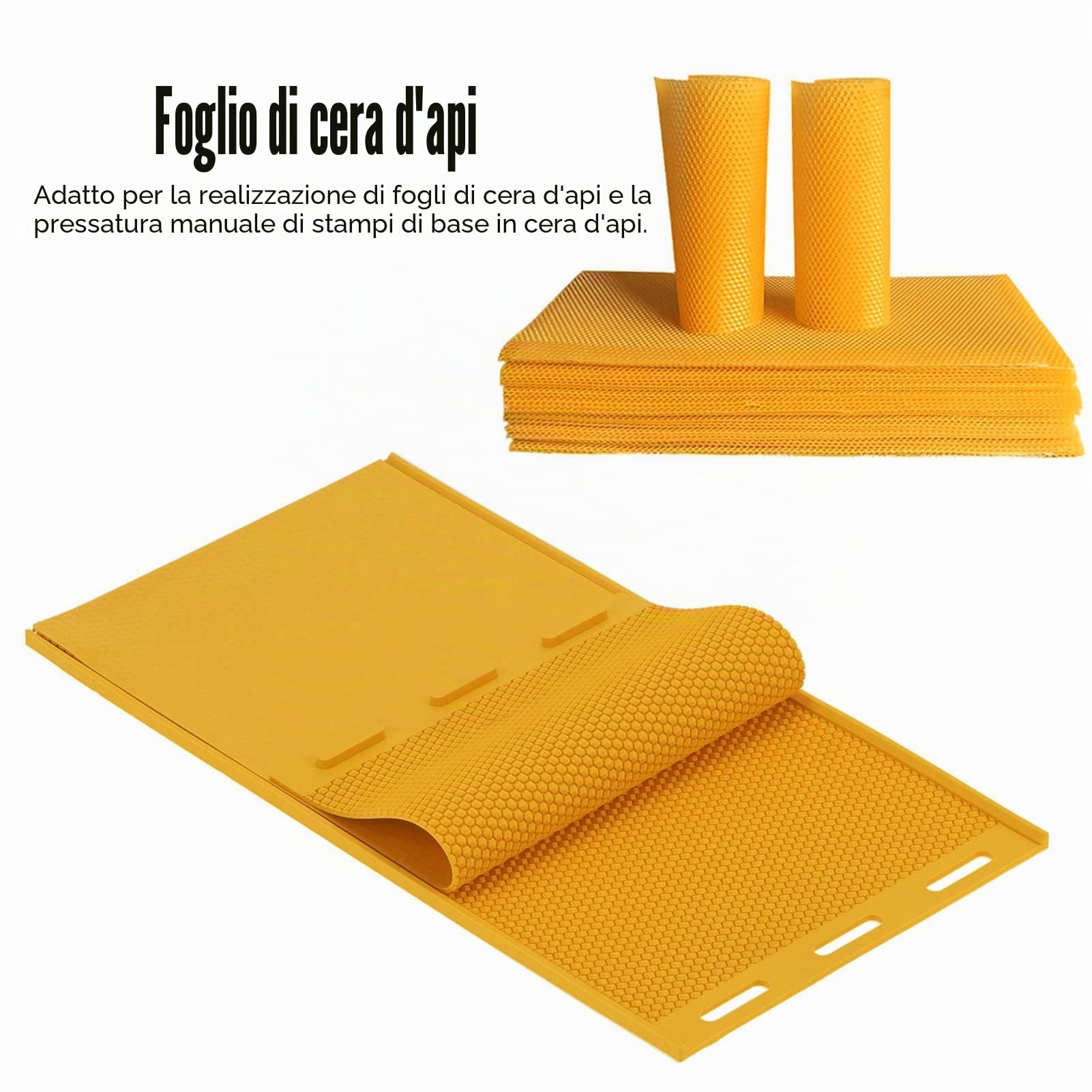 Stampo per Foglio di Cera D'api da 2 Pezzi, Stampo per Foglio di Cera D'api da 5,4 Mm Stampo per Cera D'api in Silicone Fogli di Fondotinta in Cera D'api Fai-da-te Pettine in