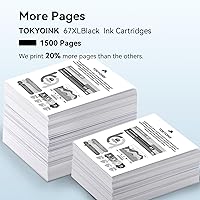 Vista 3 de TOKYOINK 67XL Cartucho de tinta negro de repuesto para HP 67 Ink XL HP67 HP67XL (negro, 2 unidades) compatible con DeskJet 2855e 2827e 2800e 4255e
