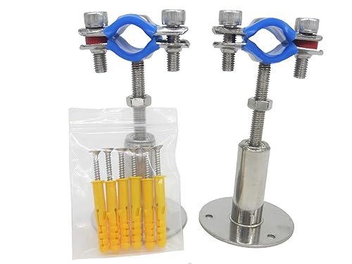 Stainless Steel Adjustable Pipe Clamp Bracket - Wall/Ceiling Mount Support