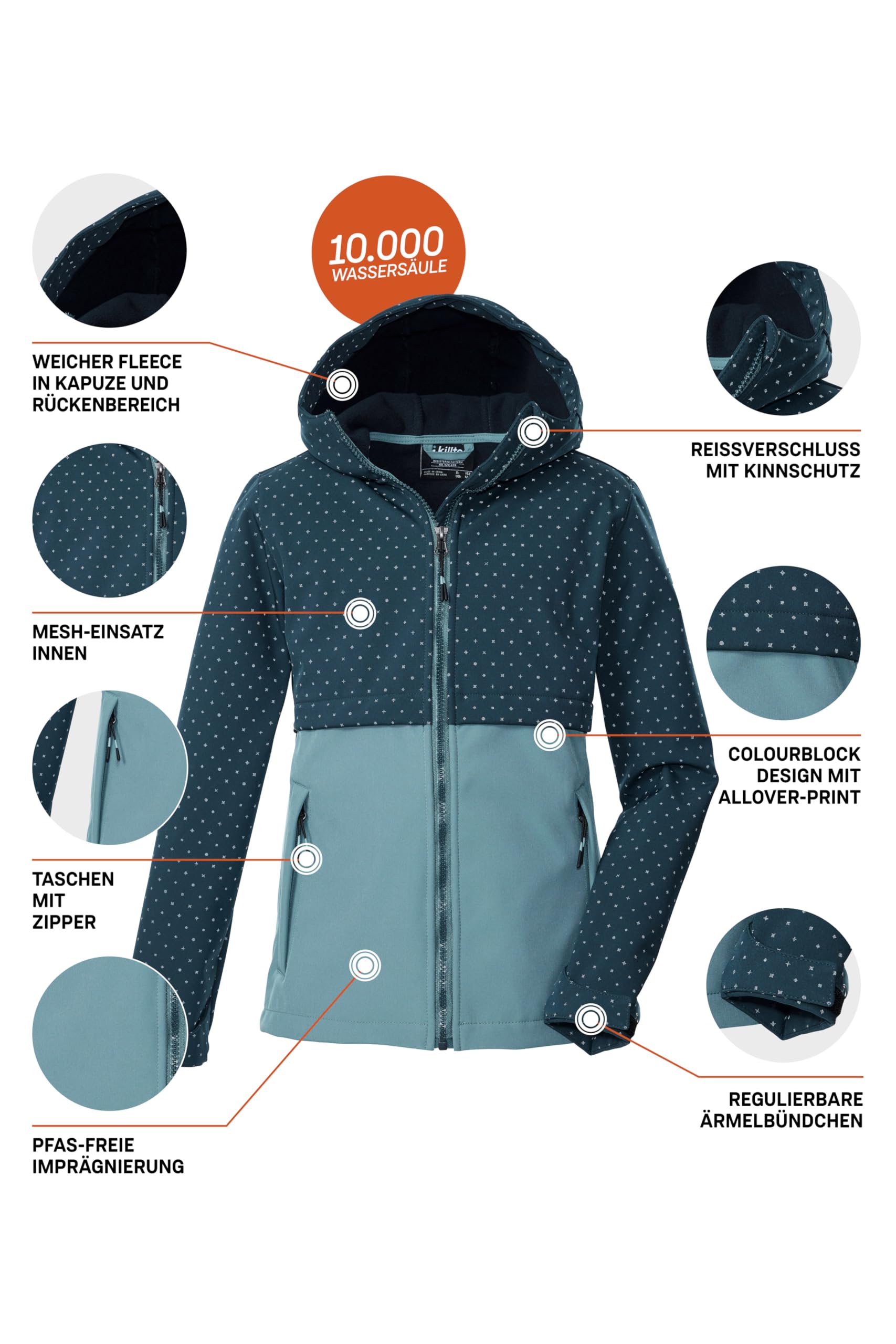 Killtec Kow 227 Grls Sftshll Jckt Chaqueta Softshell con capucha Niñas