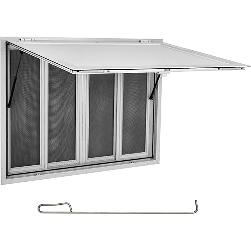 Concession Window for Food Truck, 45"x30"Stainless Steel 4-Sliding Windows with Mesh Screen, Horizontal Serving Hatch for Trailer, Outdoor Catering