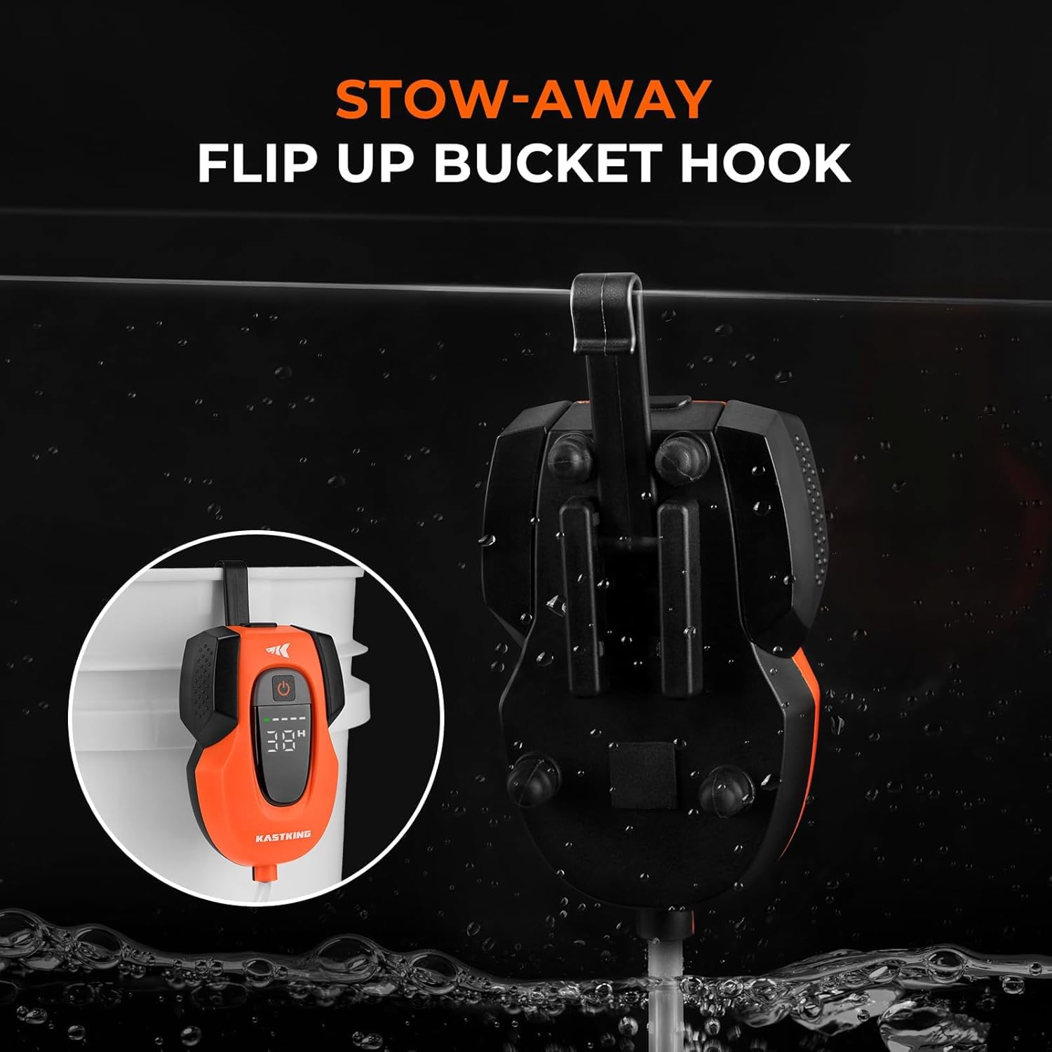 KastKing Li3 Rechargeable Live Bait Aerator, Lithium-Ion Battery, LCD Runtime Display, Large Aeration Stone, Aerator for Fish and Bait Buckets