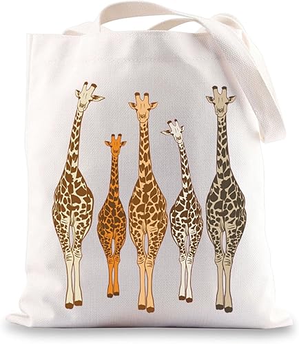 G2TUP Bolsa de mano de jirafa amantes de la jirafa bolsa de comestibles reutilizable jirafa animal regalo de cumpleaños