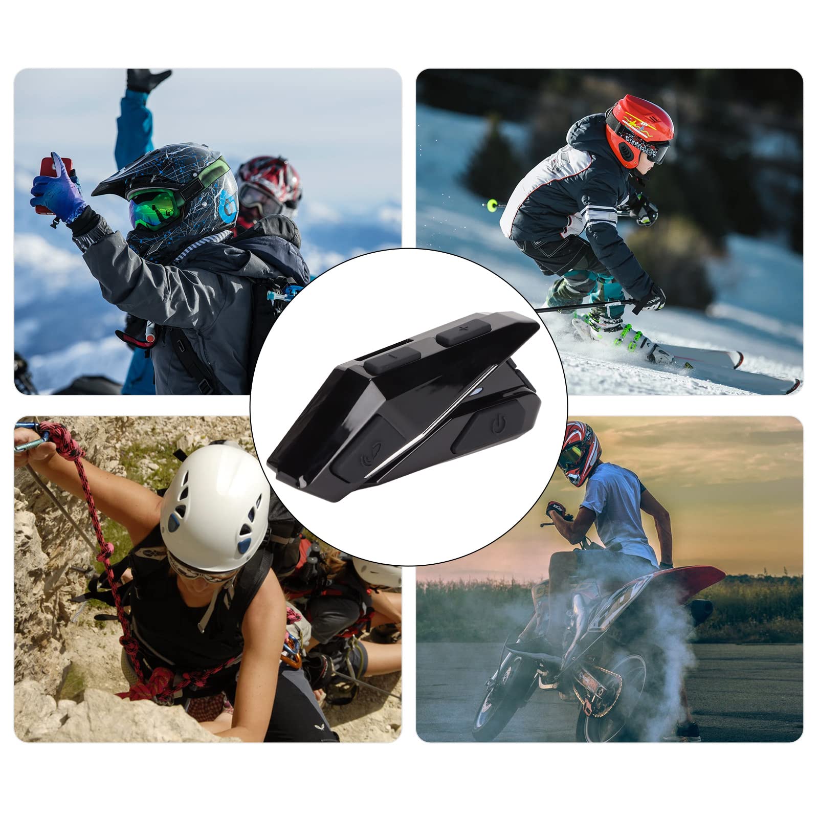 Zestaw słuchawkowy do kasku motocyklowego, zestaw słuchawkowy Bluetooth z interkomem z redukcją szumów Stereo, głośnik bez użycia rąk Sterowanie połączeniami muzycznymi Automatyczne odbieranie, czas c