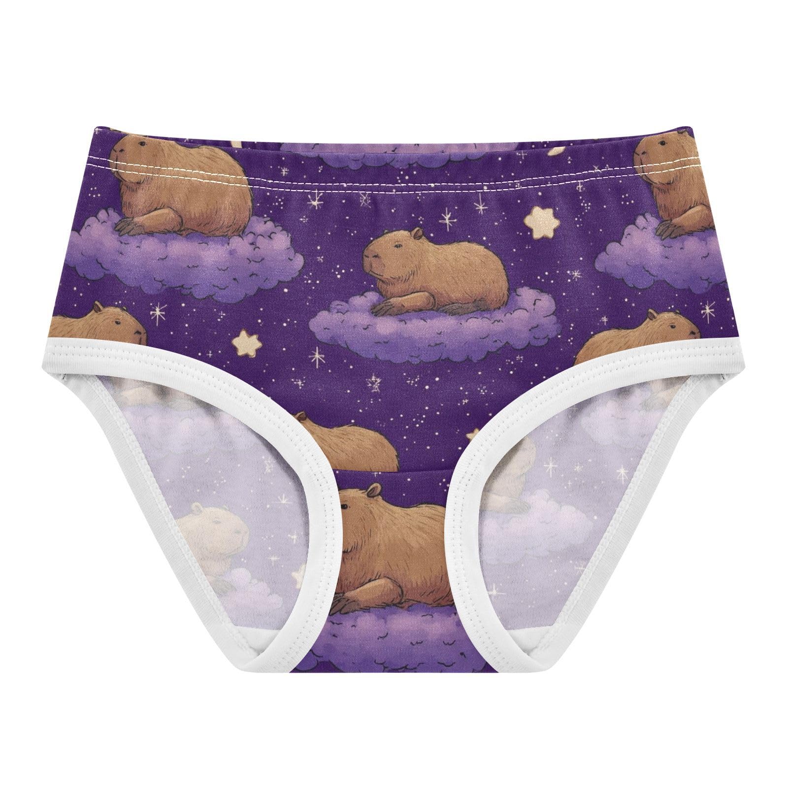 Wusikd Capybara Cloud Stars Girls Underwear Cotton Girls Briefs Soft Toddler Underwear 2T