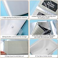 Vista 4 de Eaasty Paquete de 2 portatarjetas de índice de 3 x 5 pulgadas, 320 tarjetas, carpeta transparente para tarjetas, tarjetas de notas y fundas