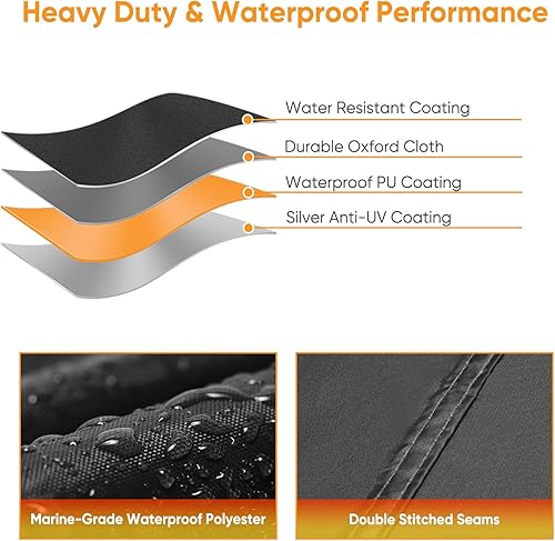 Miniatura 3 de NEVERLAND Cubierta de barco remolcable impermeable resistente de poliéster de grado marino para pontónbarcos de cubierta (longitud del barco 21-24