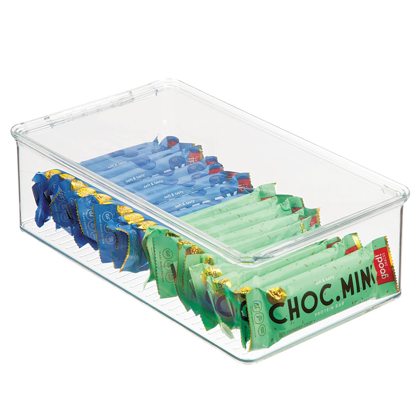 mDesign 8er-Set Kühlschrankbox – Kühlschrank Vorratsdose mit Deckel – lebensmittelechte Aufbewahrungsbox aus Kunststoff für Küche und Speisekammer – durchsichtig