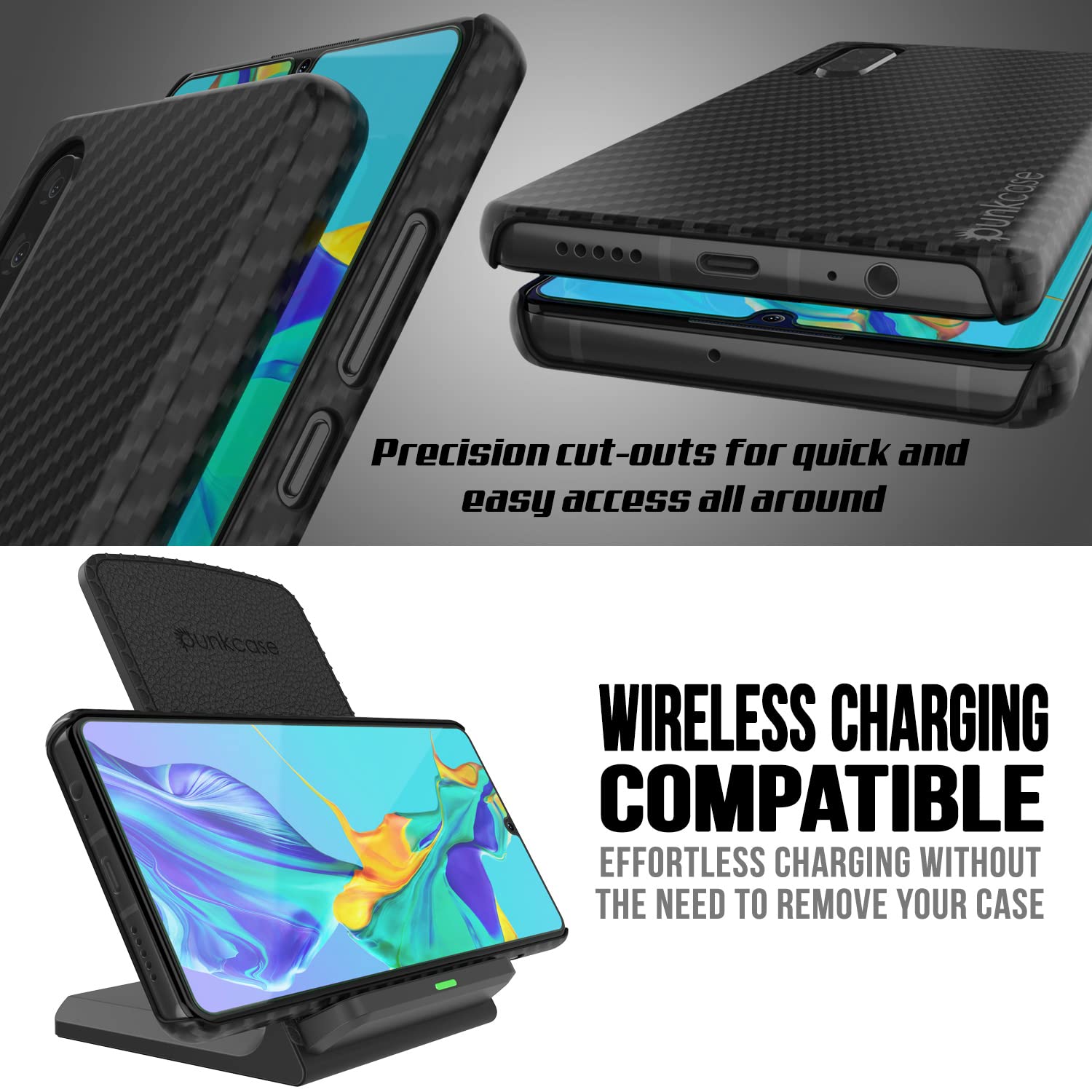 PunkCase Custodia per P30 Pro [serie CarbonShield] protettiva e