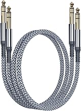 RUXELY Cavo Audio Jack 6.3 mm 1M 2-Pezzi,Cavi Filo Doppio 6.35mm Maschio,Cable Guitar TRS Bilanciato 1/4 Pollici per Strumenti,Chitarra Elettrica,Basso,Tastiera Musicali,Amplificatore,Casse,Amp