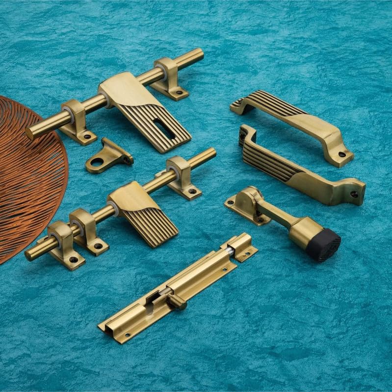 NS INDIA Aluminium Single Door Fitting Accessories Full Set/Kit [1 Aldrop, 1 Latch, 2 Handles, 1 Tower Bolt and 1 Door Stopper,10 Inch,Antique [ DK-01 ] ] (B0CYSFSYC9) Amazon Price History, Amazon Price Tracker