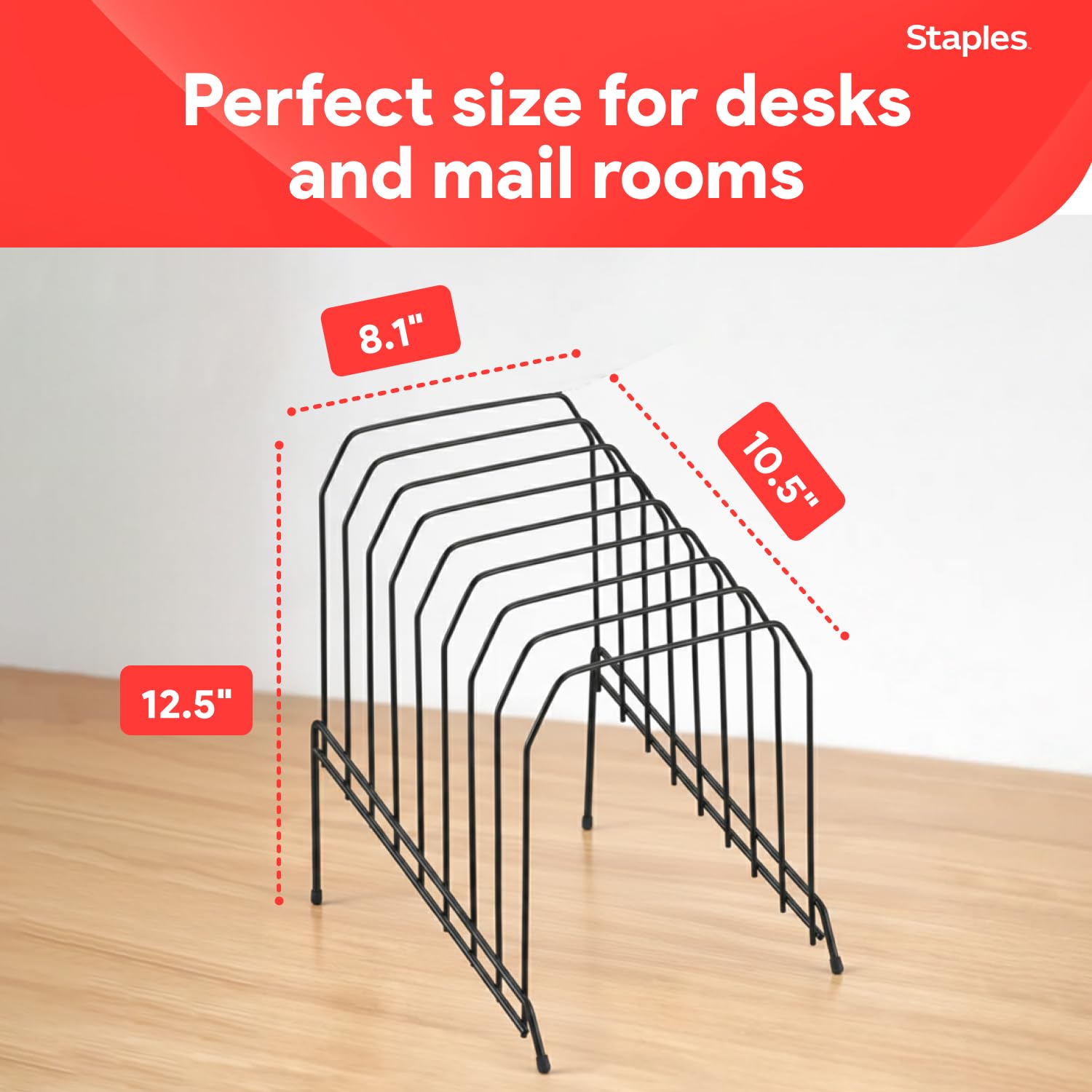 Staples; metal incline desktop file Sorter, 8 scomparti, nero