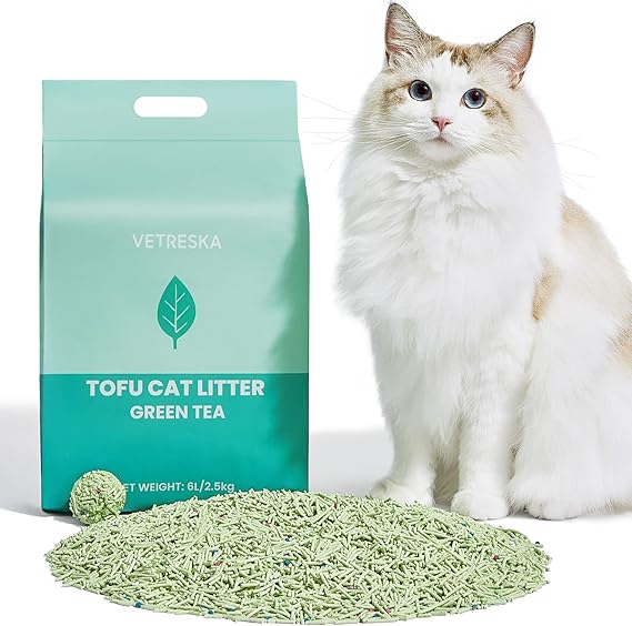 VETRESKA Tofu Cat Litter, Natural EcoFriendly Pretty Kitty Litter