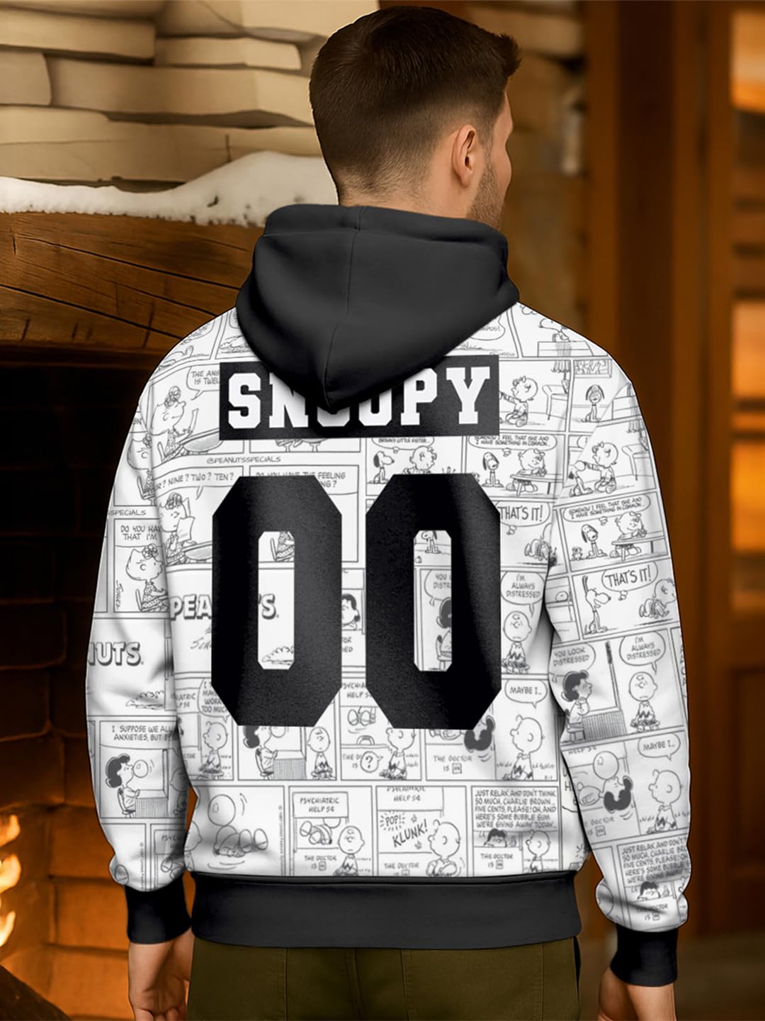 Bewakoof X Peanuts Snoopy męska bluza polarowa z kapturem Bewakoof Heavy Duty 1.0 męska bluza z kapturem odzież zimowa