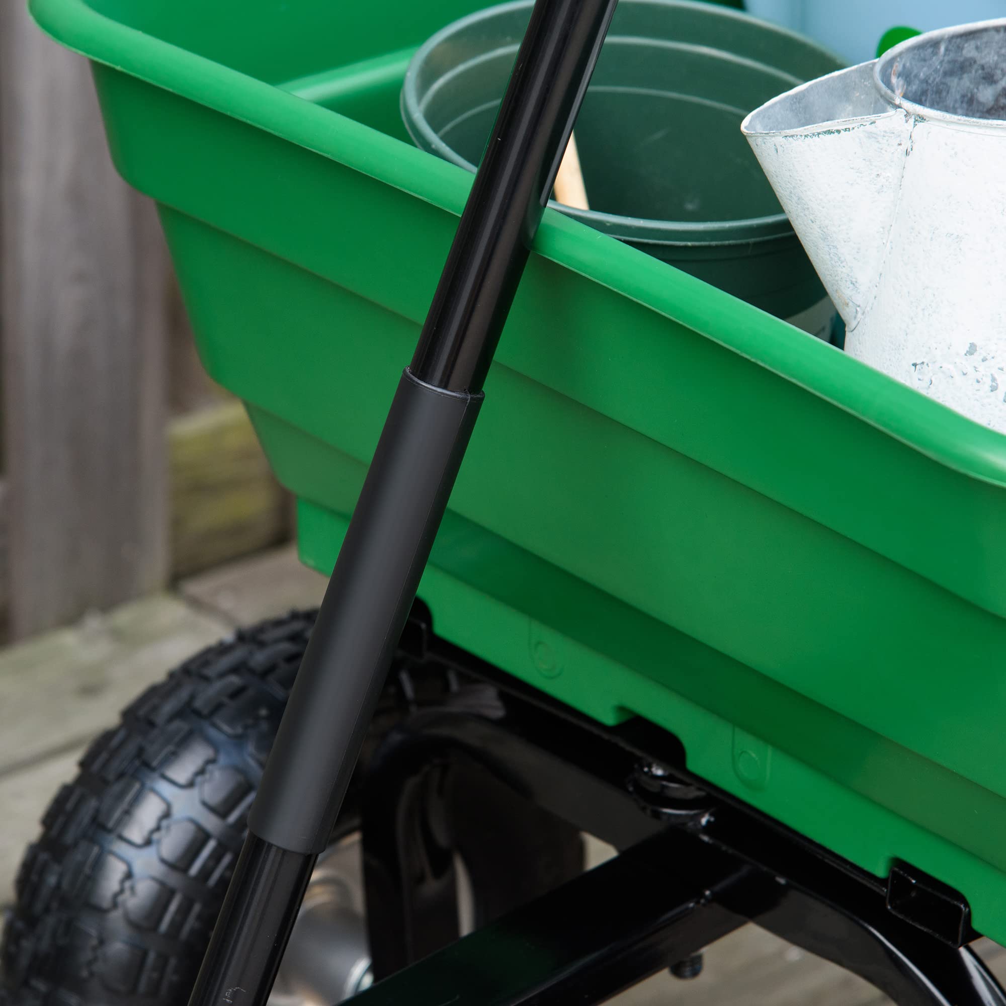 Outsunny Carrello Rimorchio a Mano da Giardino 250kg, 108x52x100 cm