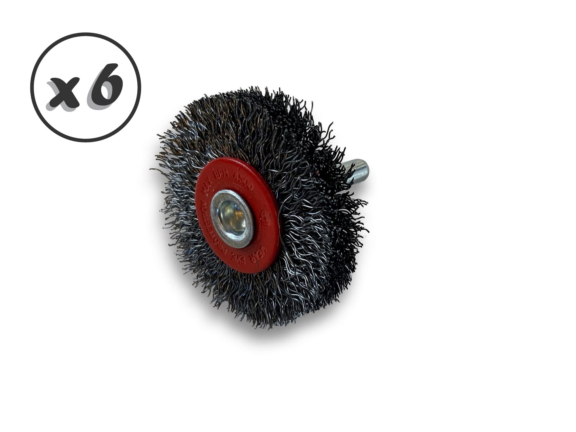 Kibros Lot 6 brosses rot. circ. acier dur Ø 50 mm 12 mm tige