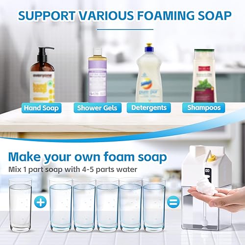 Miniatura 4 de Dispensador automático de jabón, dispensador de jabón para platos sin contacto de 13.5 onzas  13.5 fl oz con sensor infrarrojo, 3 niveles de jabón