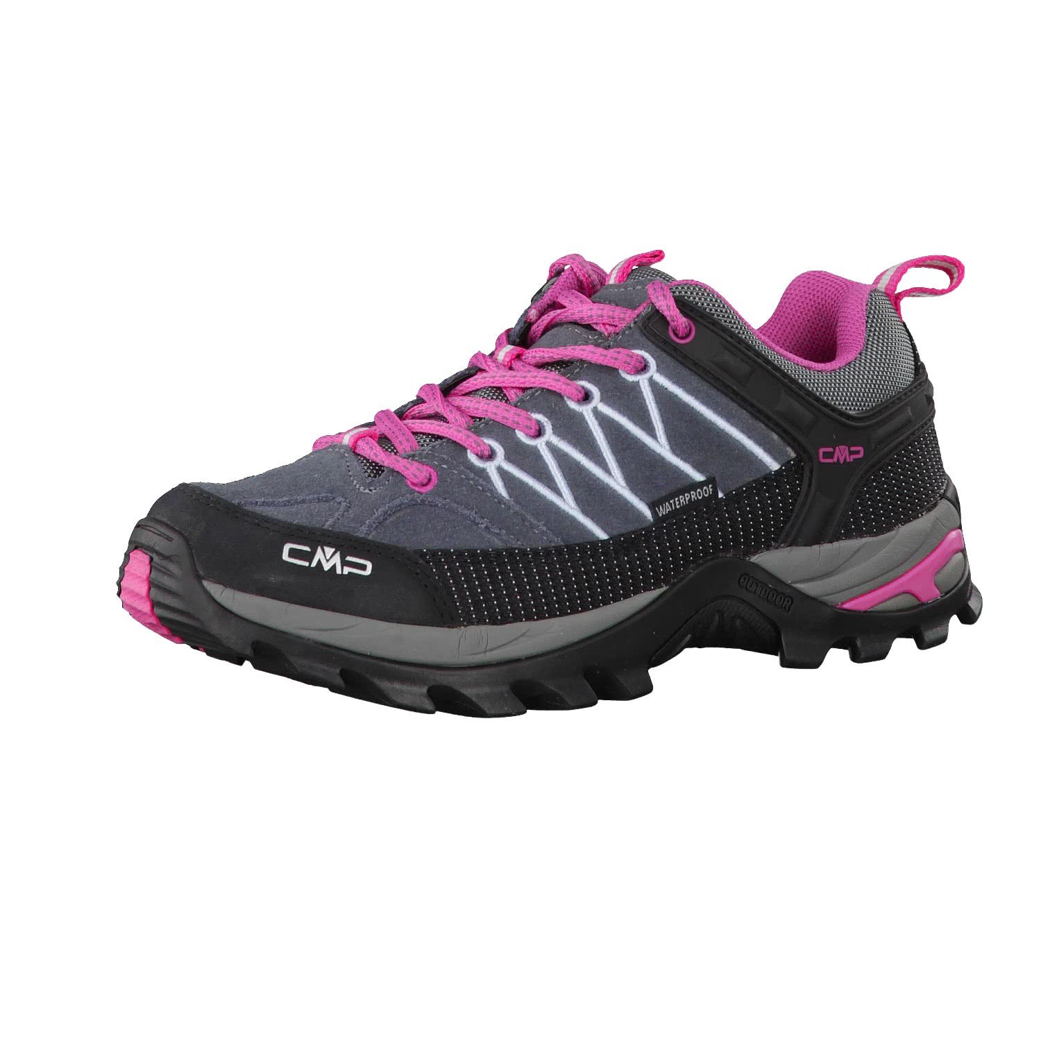 CMP Women's Rigel Low High Rise Hiking Shoes, Grey Fuxia Ice, 3 UK