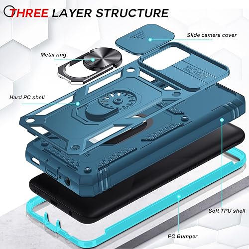 Miniatura 4 de LeYi Funda para teléfono Samsung A02S funda para teléfono A02S con cubierta deslizante para cámara + 2 paquetes protector de pantalla, funda de