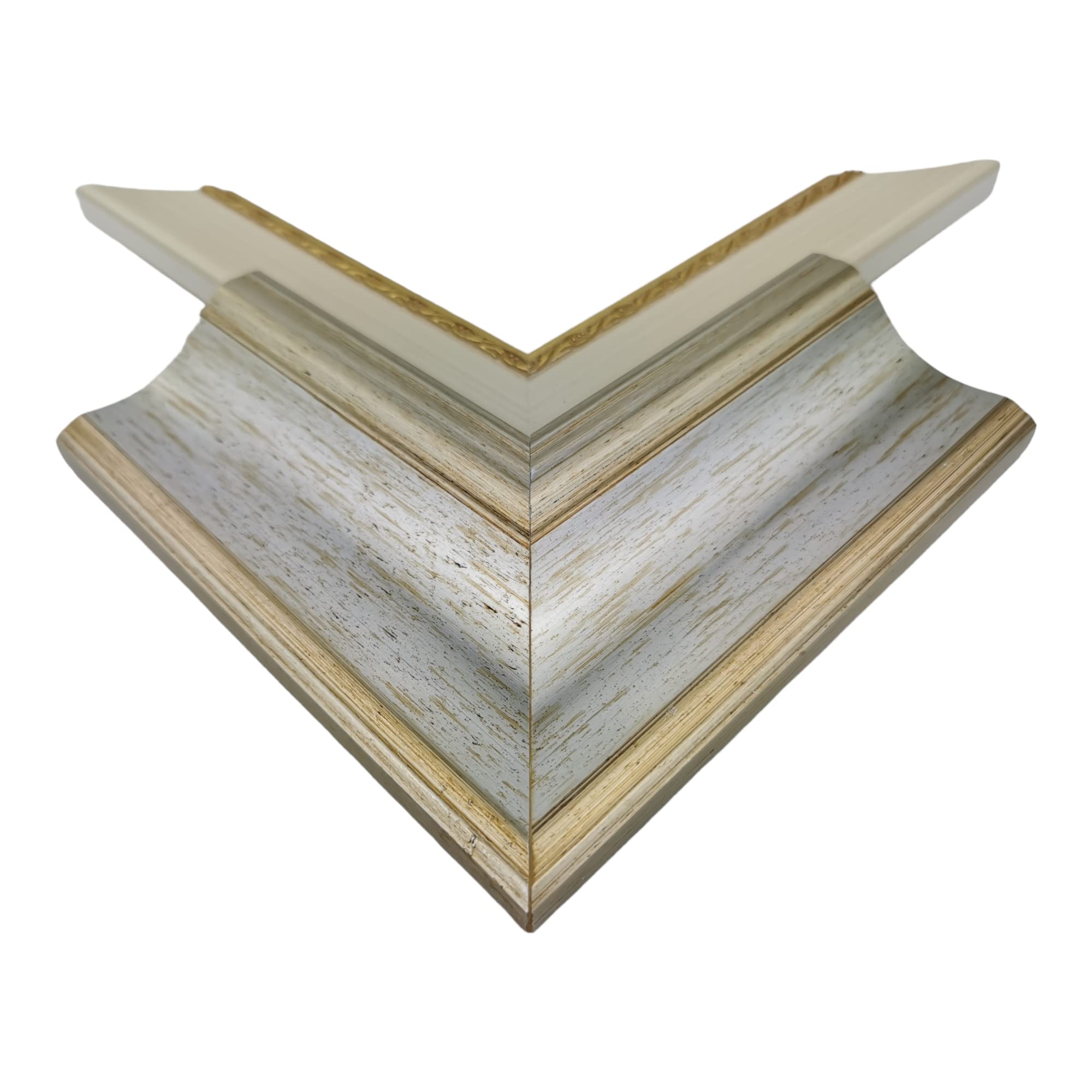 Maestri Artigiani - Cornice Per Quadri Tele Champagne Argento Passepartout (25 x 30 cm + passepartout, ARGENTO)
