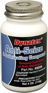 Dynatex 49550 Industrial Aluminum Anti-Seize and Lubricating Compound Paste, 4 oz Brush Top Bottle, -60 to 2000 Degree F, Silver Grey