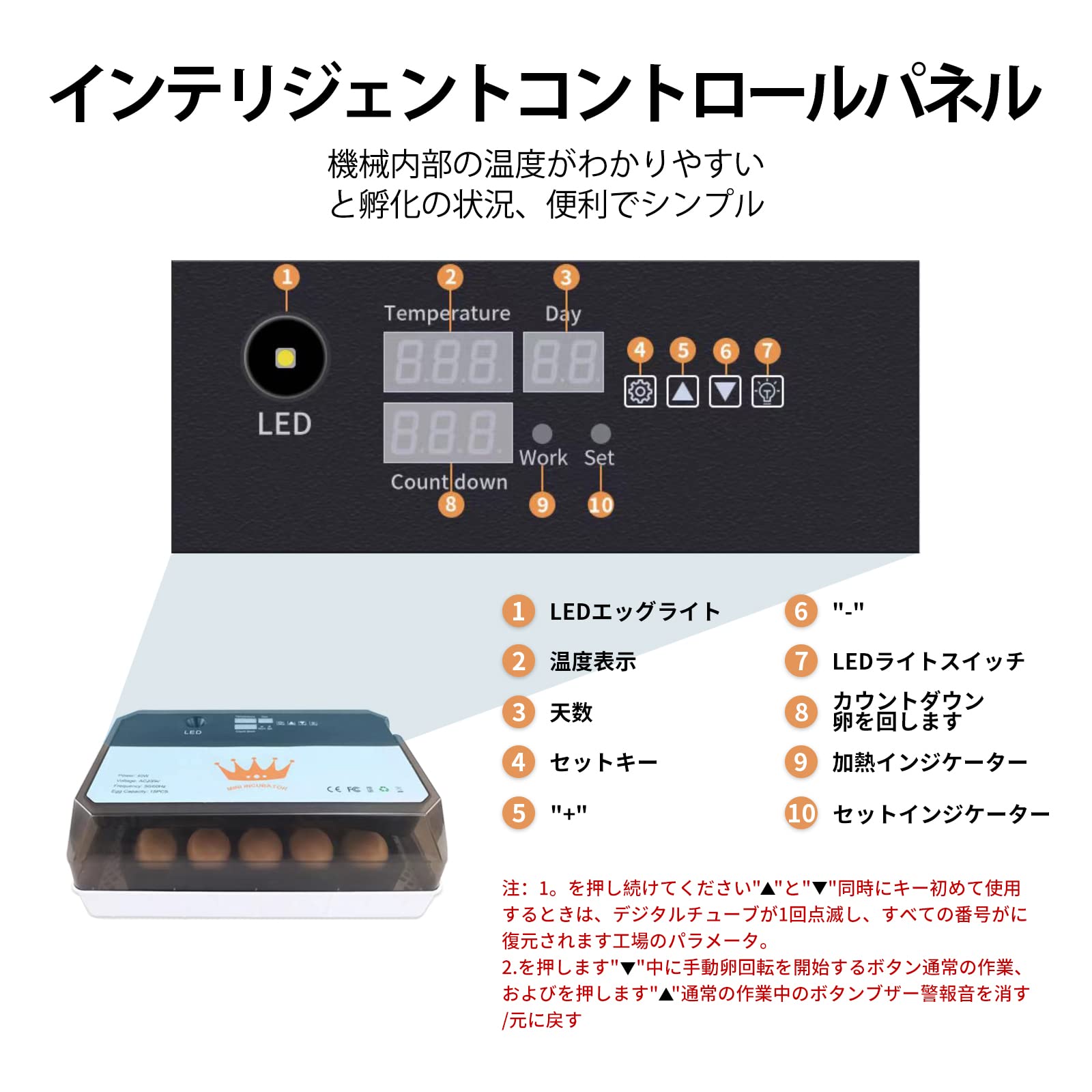 Amazon | 自動孵卵器 15卵 孵化器 うずらの卵鳥類専用孵卵器-大容量
