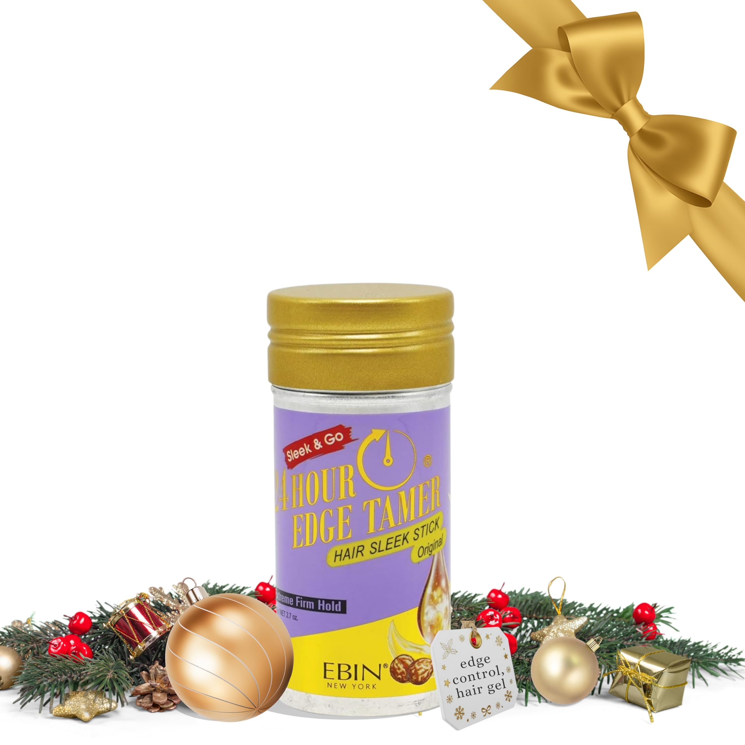 EBIN NEW YORK 24 Hour Edge Tamer Hair Sleek Stick, Extreme Firm Hold, 2.7 oz, Original – Sleek & Go, No Flaking and White Residue