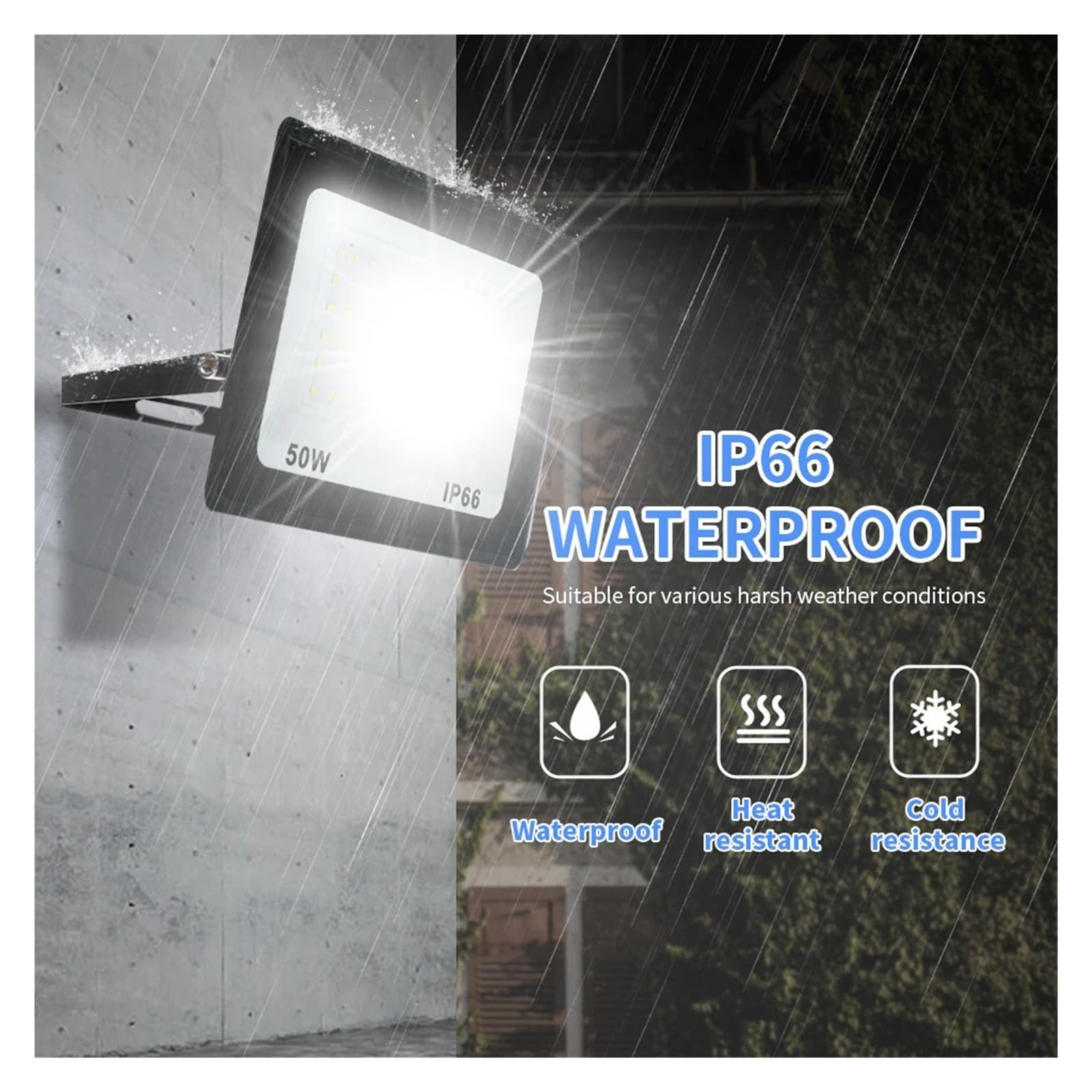 Zewnętrzny Reflektor LED Bardzo Jasna, Wodoodporna Lampa Oświetleniowa O Mocy 10–300 W dla Fieldsa i Courta(300w,Neutral Light)