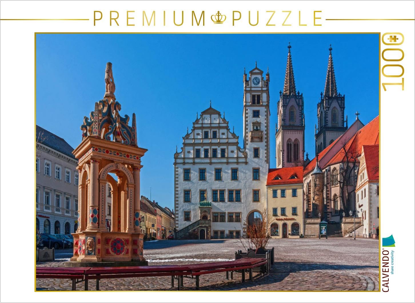 CALVENDO Puzzle A la Fontaine de Neumarkt à Oschatz 1000 Pieces 64 x 48 cm from wkbilder