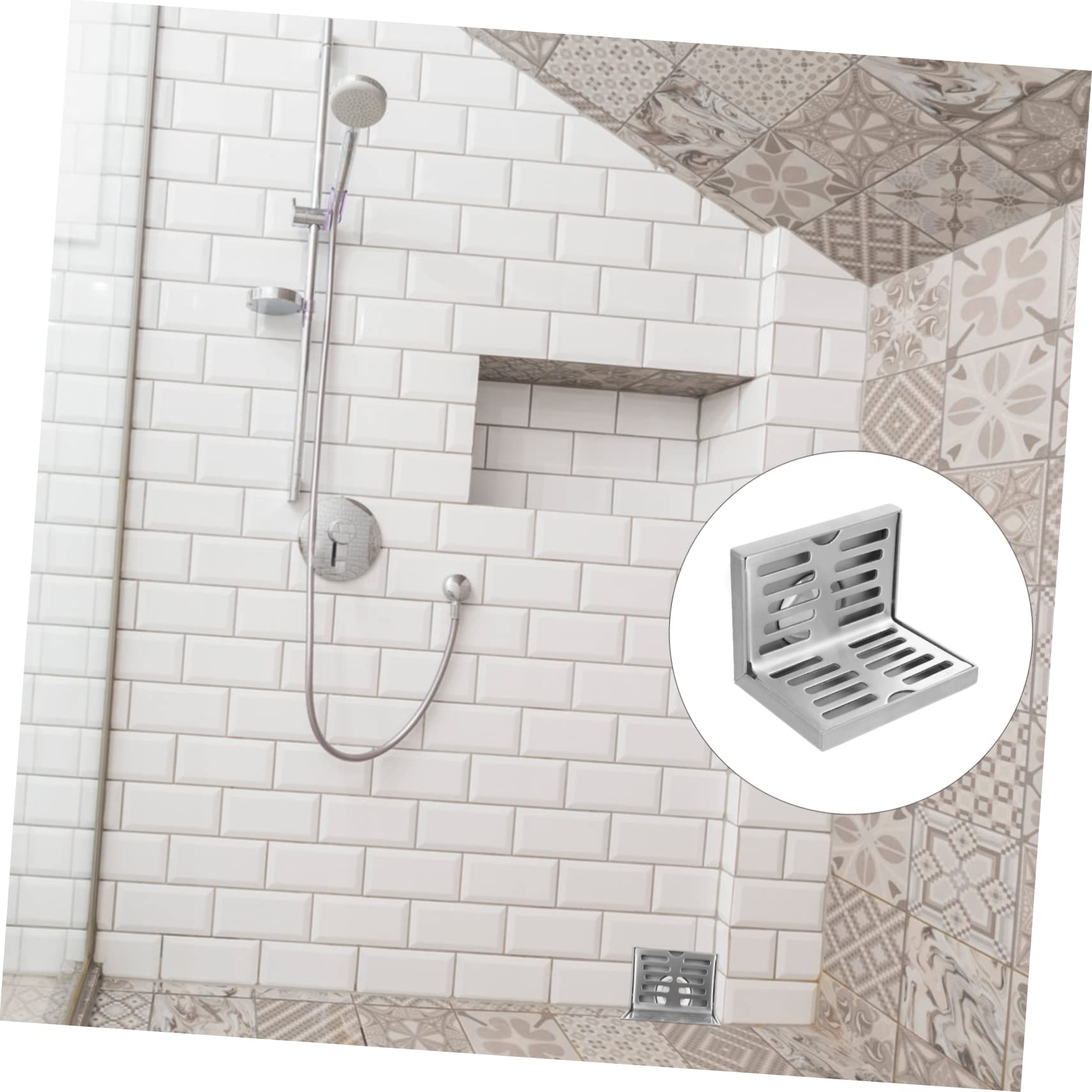 NUOBESTY 5 Piezas 304 Drenaje de Piso de Acero Inoxidable Drenaje de Piso de alcantarillado desperdiciar baño Drenaje de Piso Lateral de Pared Cubierta de Drenaje de Acero Inoxidable Plata