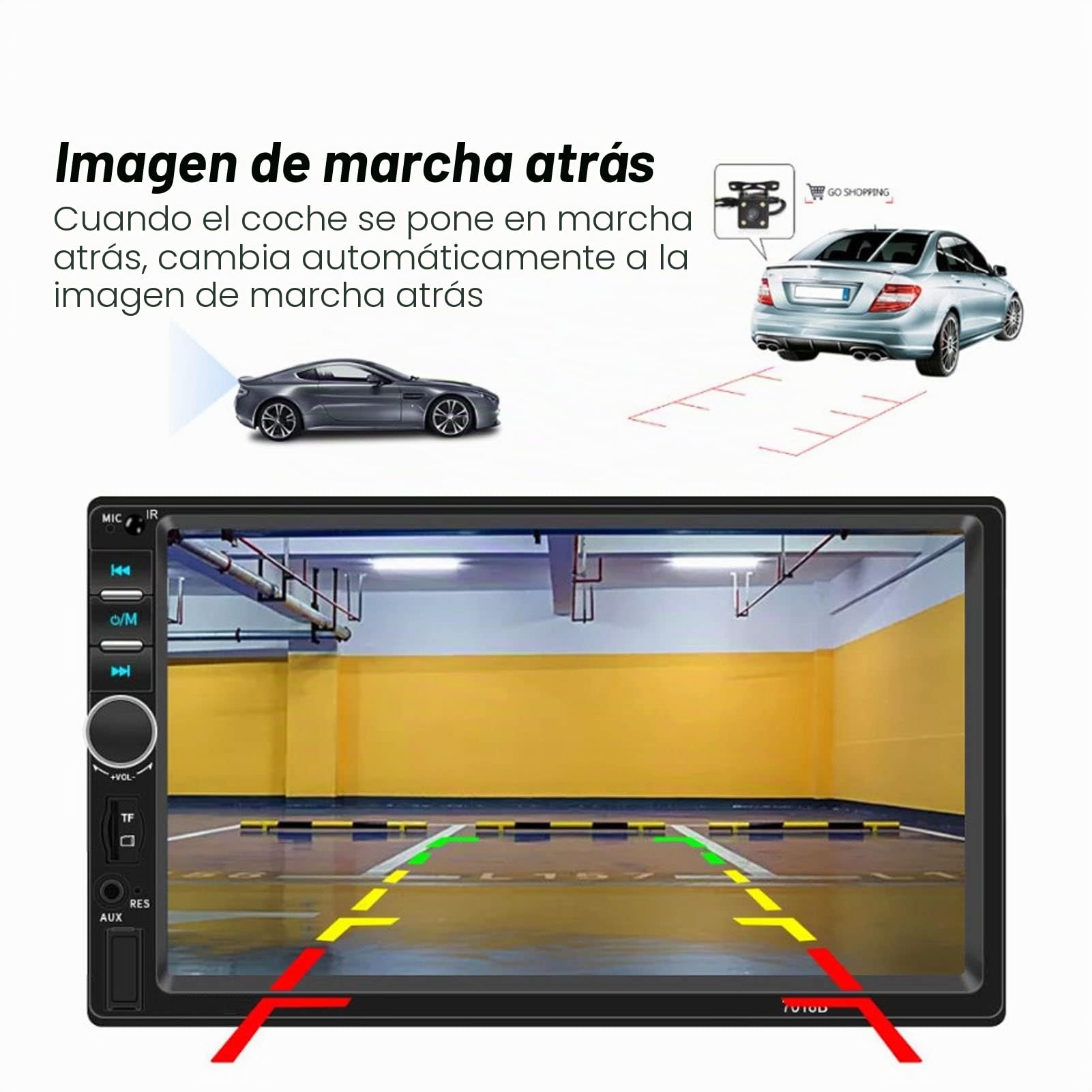 KIMISS Reproductor de Coche con Pantalla Táctil de 7 Pulgadas, 2Din Car Stereo Radio Mirror Link Bluetooth MP5 Player USB FM Receptor
