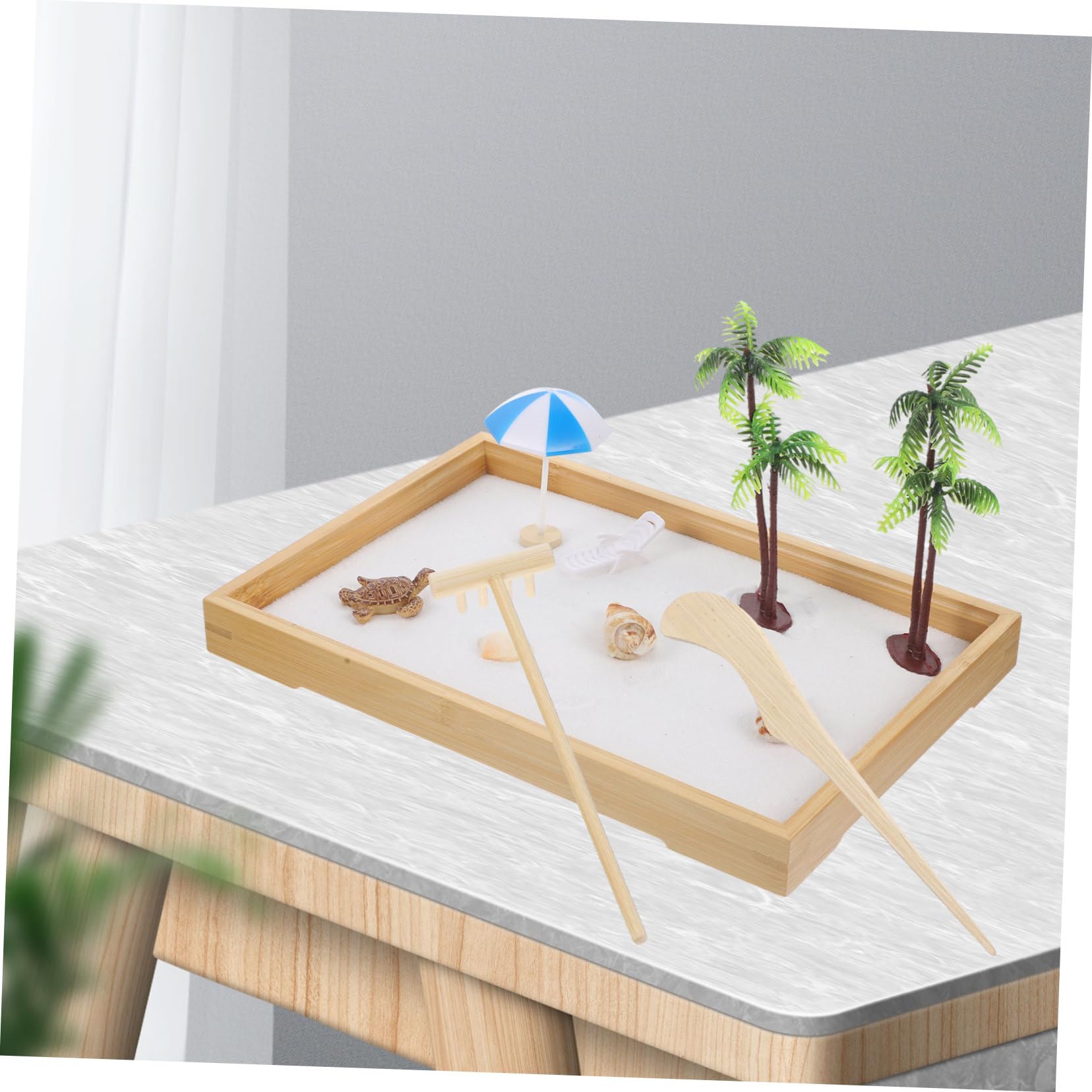 Künstliche Strandszene Sanddeko Satz aus Robustem Material für Wohndekoration Zimmer Zen Garten Miniatur Ozean Sandkasten zur Entspannung