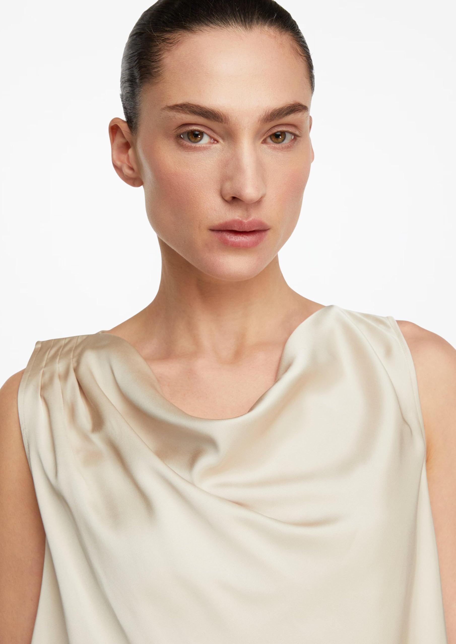 Comma Satin-Wasserfall-Top