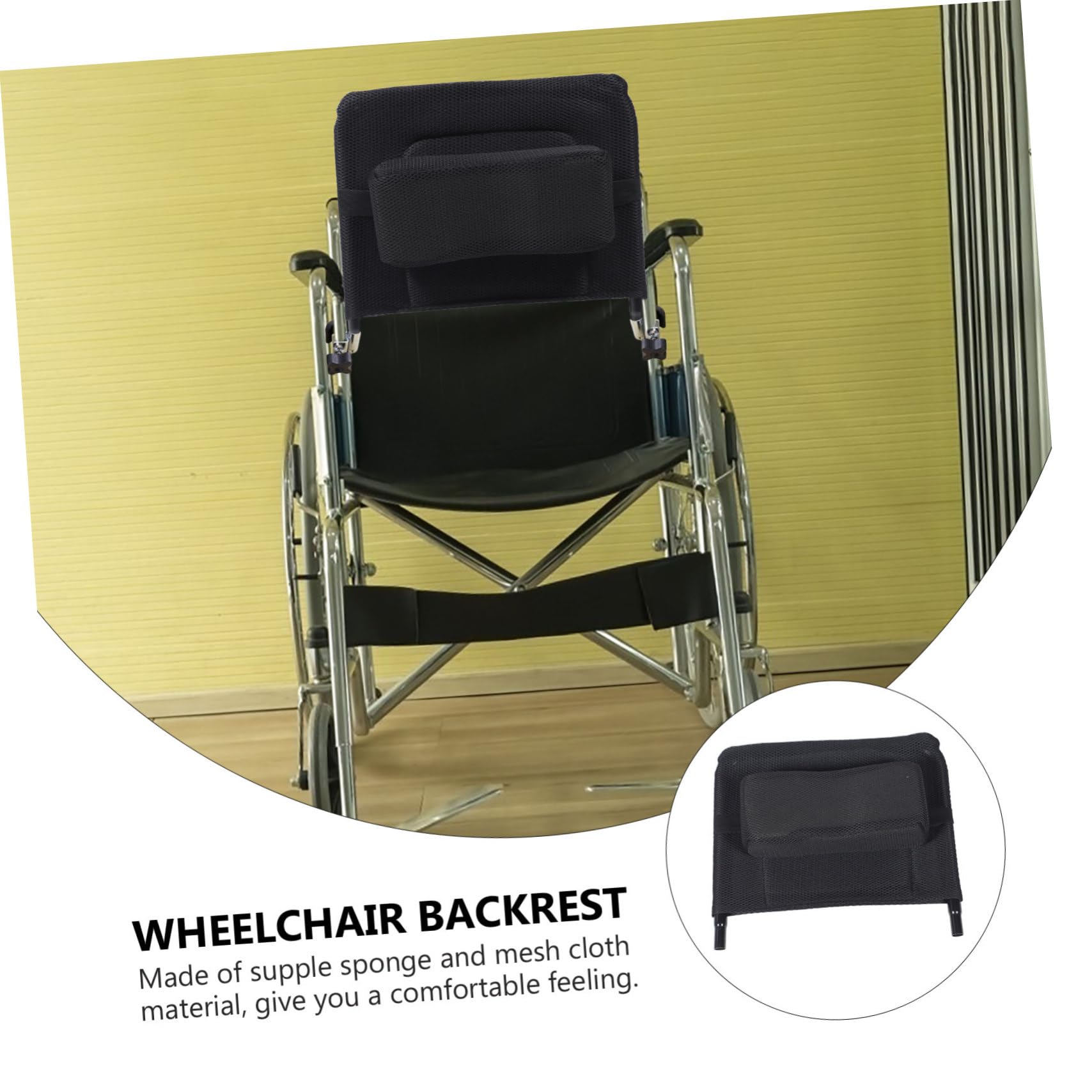 Mikinona Respaldo Elevador para Silla de Ruedas Manual Extensor de Respaldo de Malla Transpirable Accesorio Reemplazable de Acero Carbono para Adultos Soporte Cómodo y Duradero