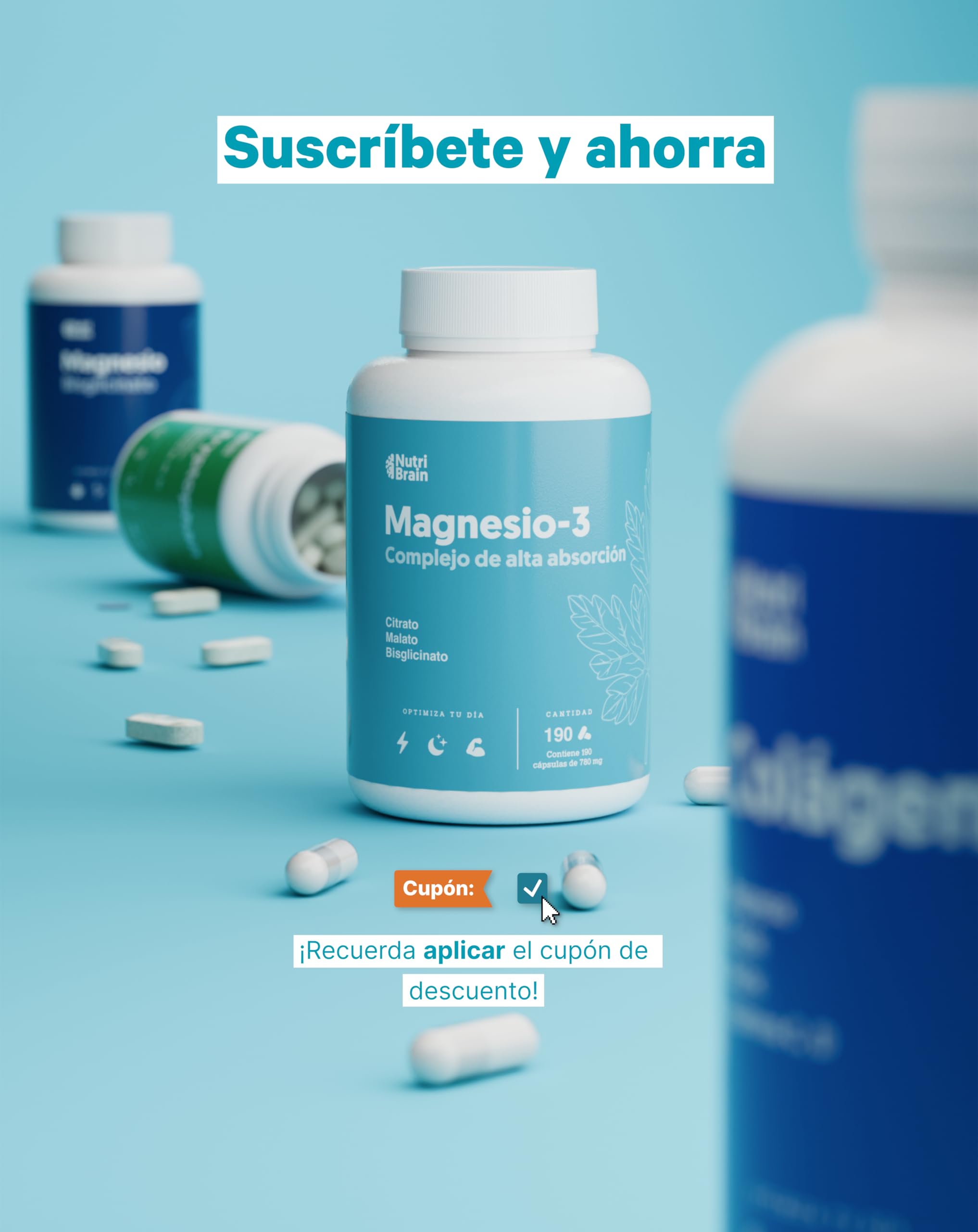 Magnesio Complex | CITRATO + MALATO + BISGLICINATO | 190 Caps | Dormir Mejor, Mayor Energía y Recuperación Muscular | Máxima Absorción y Biodisponibilidad | Apoyo en la Digestión y Estado Anímico