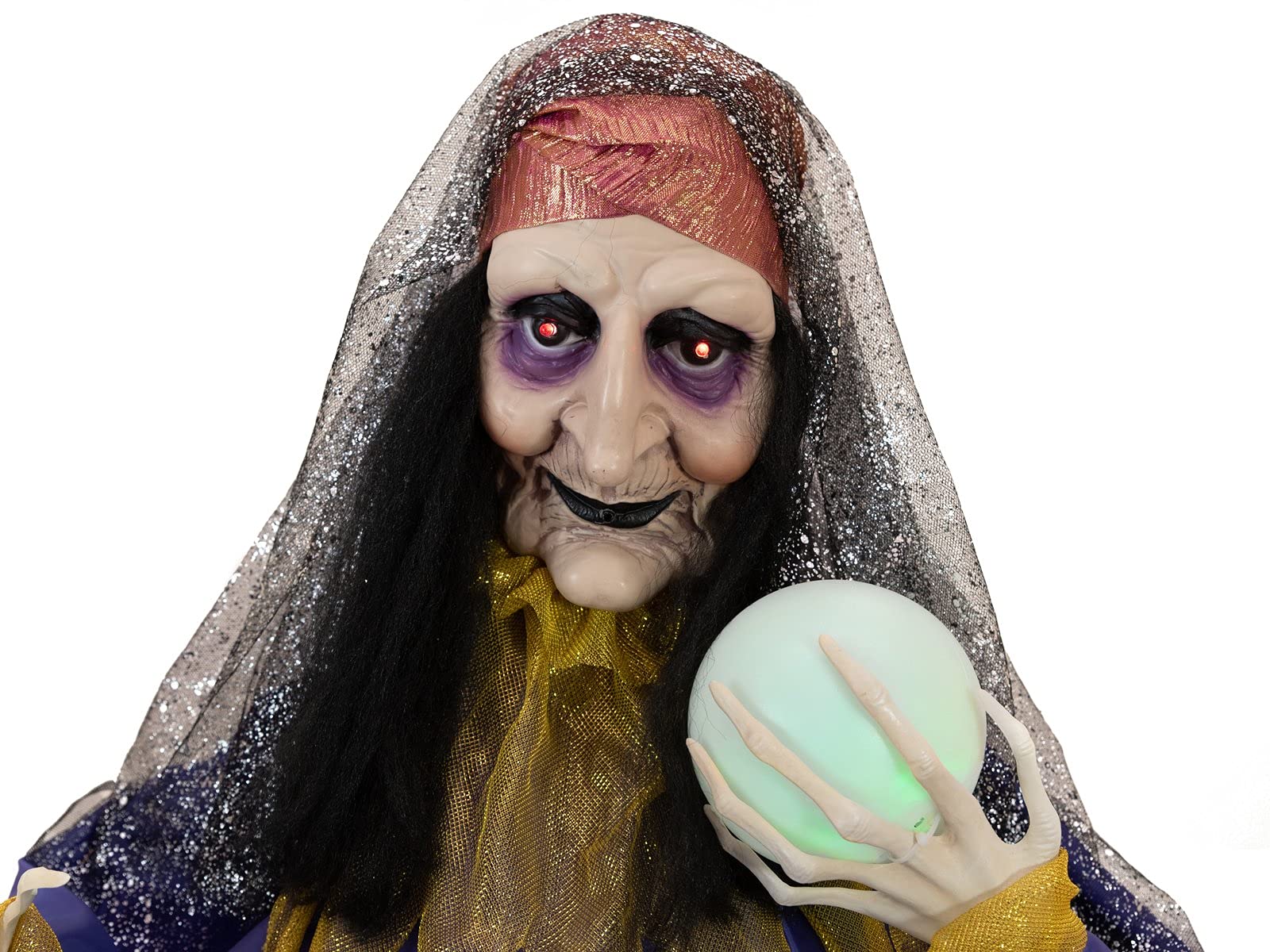 EUROPALMS Figura de Halloween de adivinadora, animada, 50 cm, figura animada con bola mágica